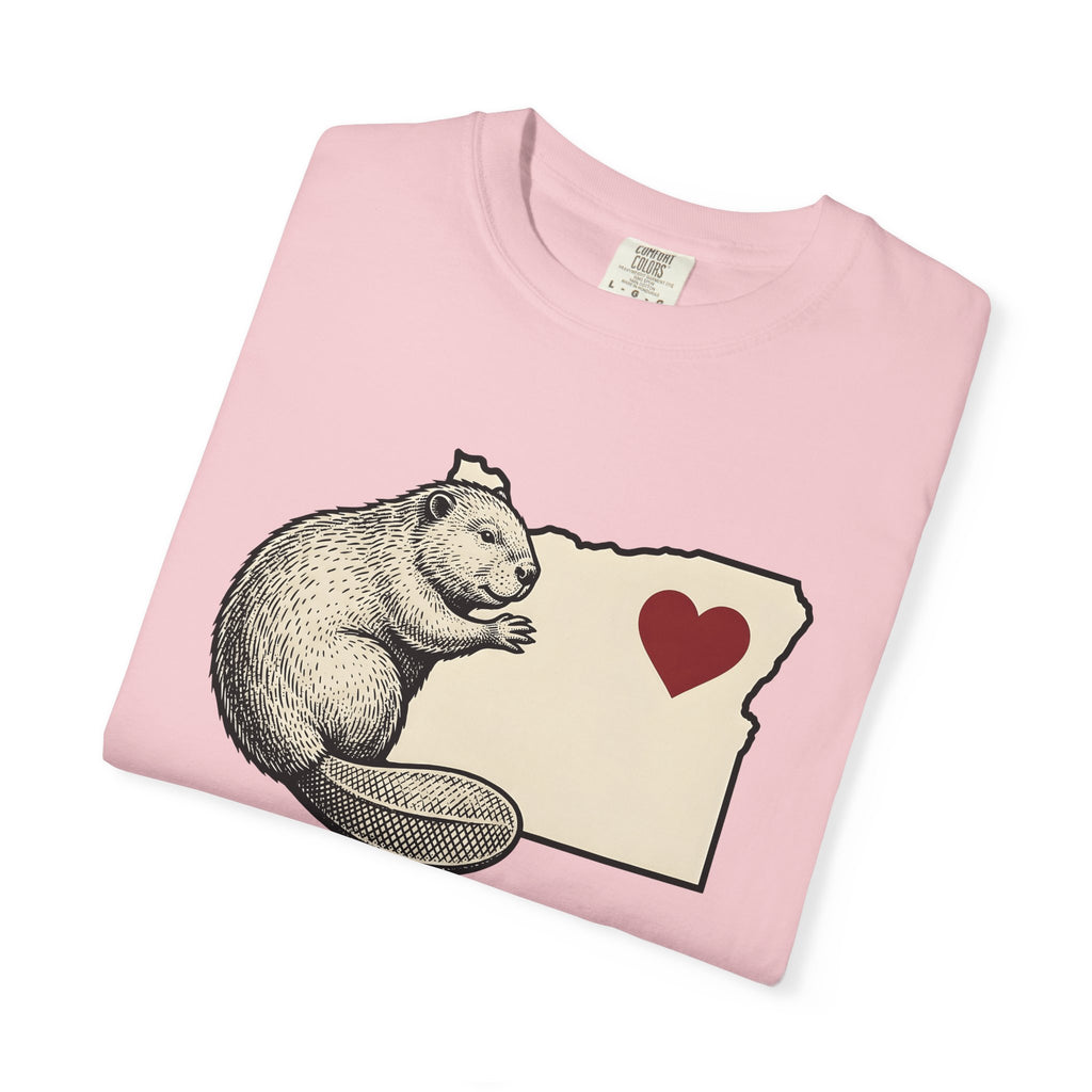 Beaver Illustration Shirt Oregon Wildlife Gift Women Sketch Tee Beaver T-Shirt Pacific Northwest Fan Dam Graphic Retro Love Symbol Tshirt