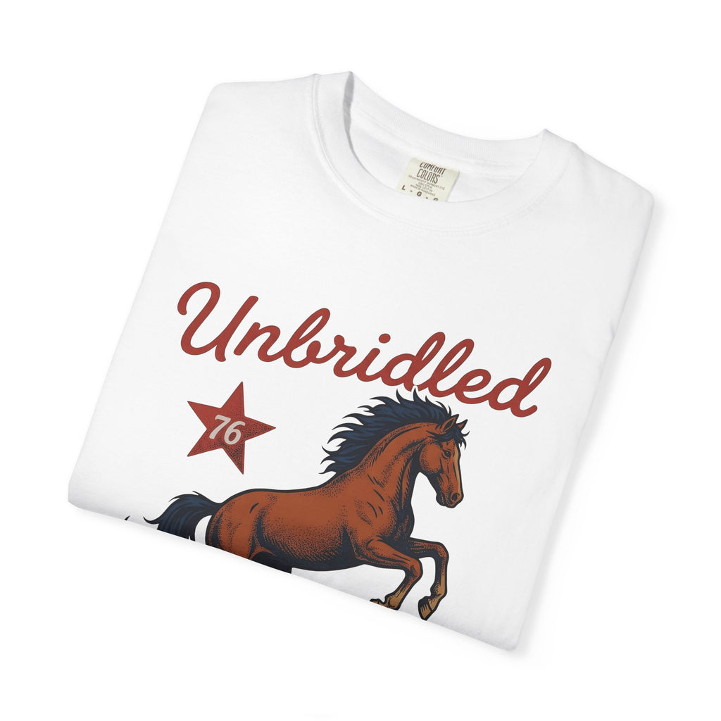 Bucking Horse Shirt America Flag Gift Women Retro Tee Bronco T-Shirt Patriot Fan Rodeo Tshirt Banner Graphic Sketch Star Tshirt