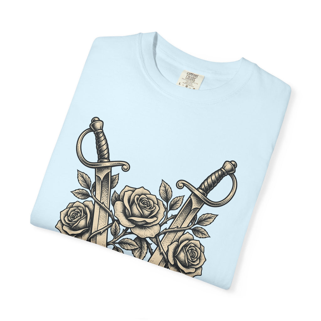 Stiletto Flower Shirt Floral Spooky Gift Women Sketch Tee High Heel Flower T-Shirt Florist Fan Drawing Graphic Tshirt Old School Bouquet