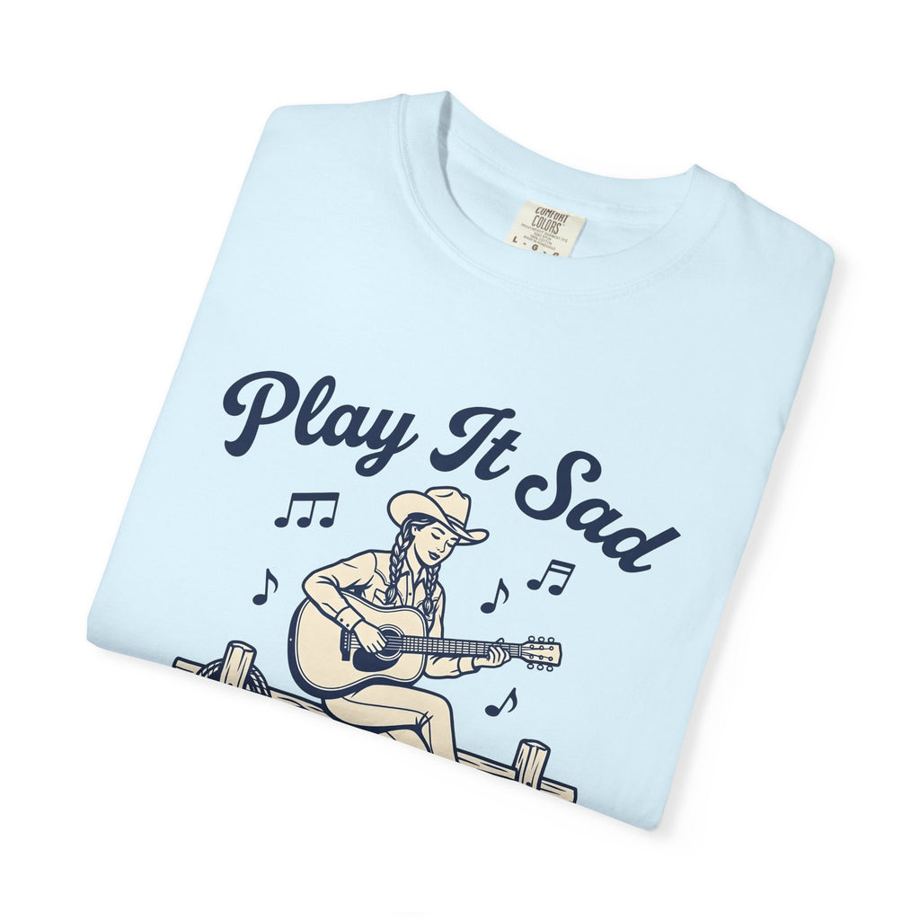 Cowgirl Guitar Shirt Cowgirl Rustic Gift Women Line Drawing Tee Guitar T-Shirt Cowboy Fan Illustrated Tshirt Country Graphic Retro Musical