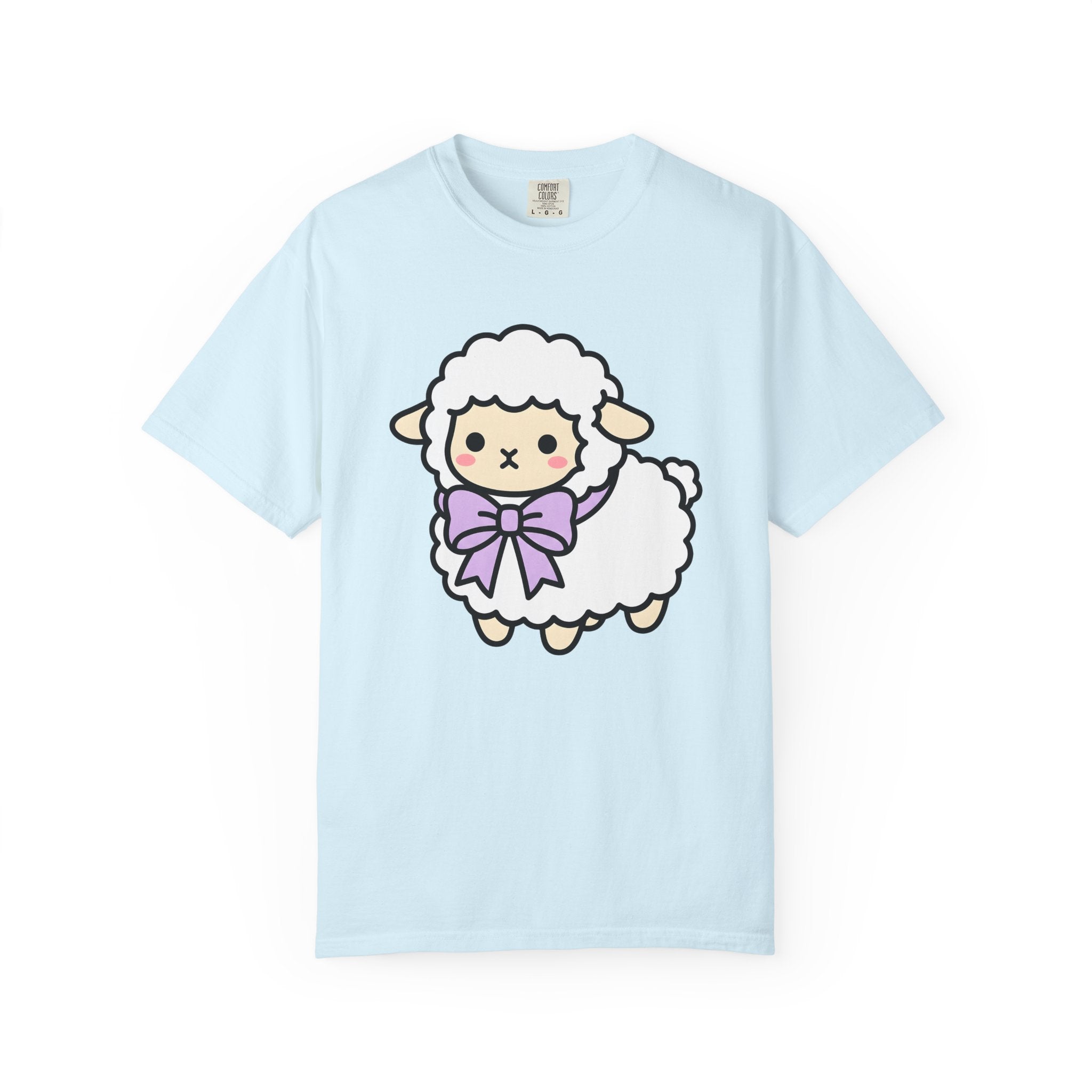 Cute Lamb Shirt Easter Creature Gift Women Adorable Tee Sheep T-Shirt Easter Fan Lamb Tshirt Beast Graphic Animated Pink Bow Tshirt