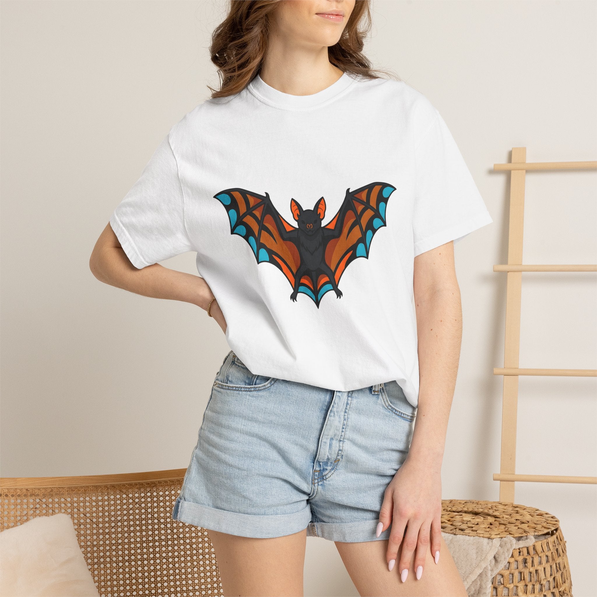 Bat Sketch Shirt Cottagecore Spooky Gift Women Graphic Tee Bat T-Shirt Cottage Fan Abstract Tshirt Horror Graphic Contemporary Spread Wings