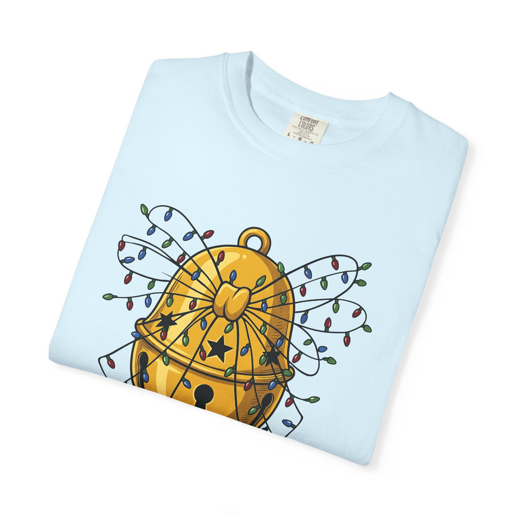 Jingle Bells Shirt Christmas Celebration Gift Women Comic Tee Sleigh Bells T-Shirt Xmas Fan Cartoon Tshirt Party Graphic Sketch Fairy Lights