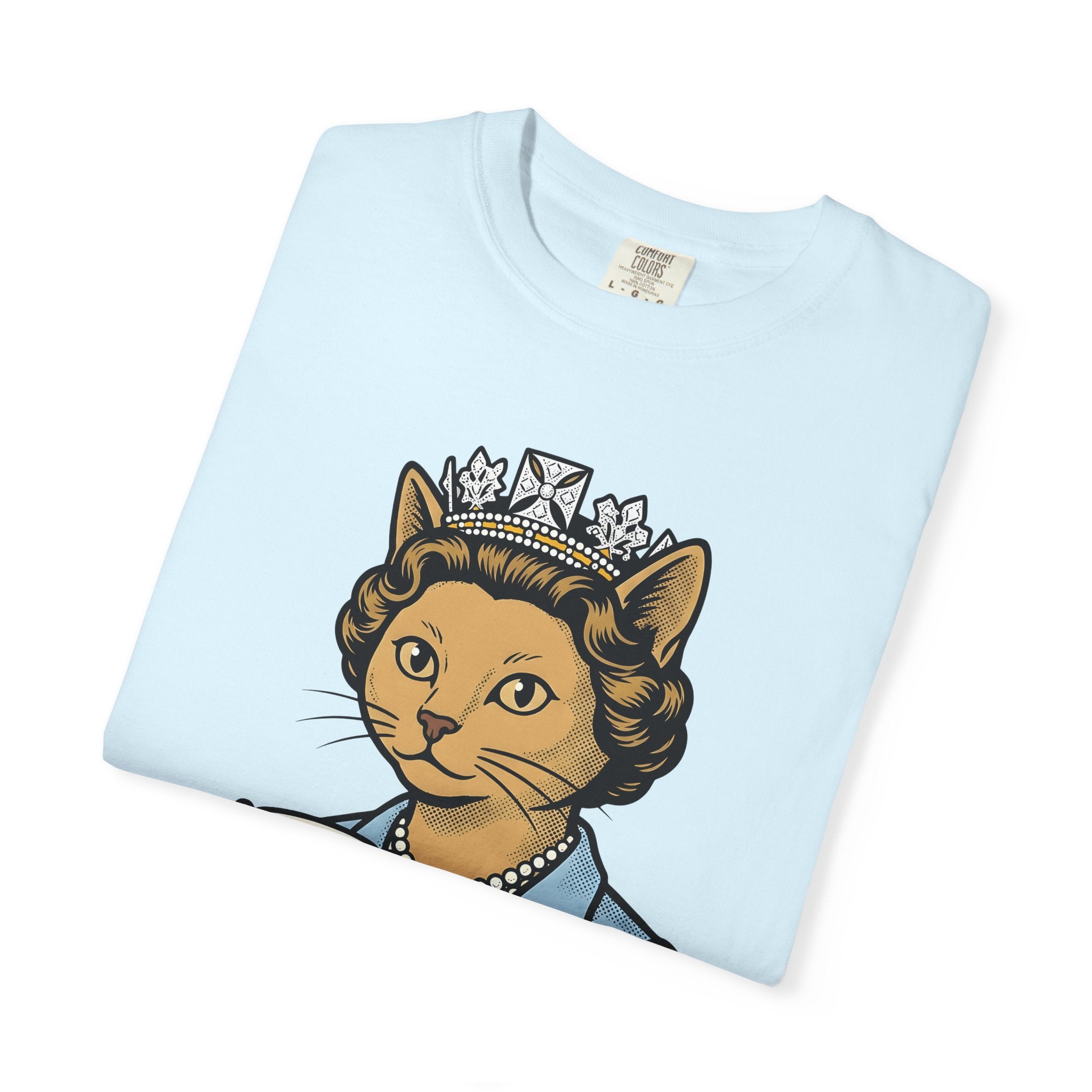 Princess Cat Shirt Cat Comedy Gift Women Comic Tee Kitty Cat T-Shirt Feline Fan Cartoon Tshirt Humor Graphic Hand Drawn Teapot Tshirt