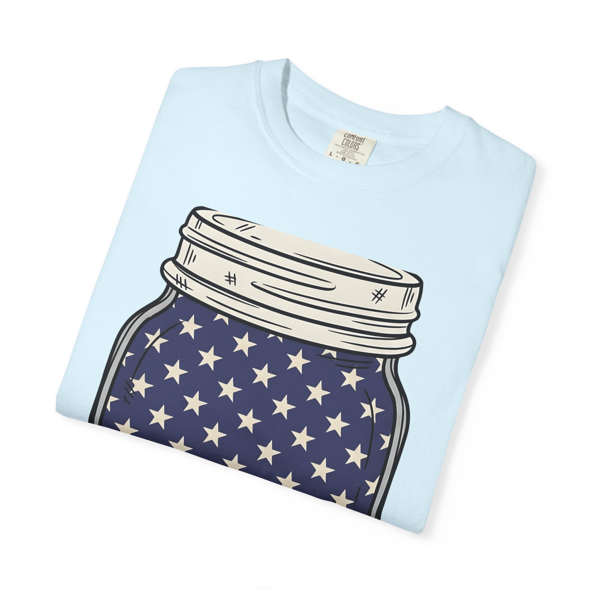 Usa Flag Mason Jar Shirt 4th Of July Independence Gift Women Sketch Tee Mason Jar T-Shirt Patriotic Fan Vintage Drawing Tshirt Retro Star