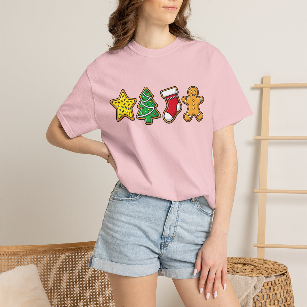 Yuletide Cookies Shirt Christmas Sweets Gift Women Animation Tee Christmas Cookies T-Shirt Xmas Fan Cartoon Tshirt Dessert Graphic Sketch