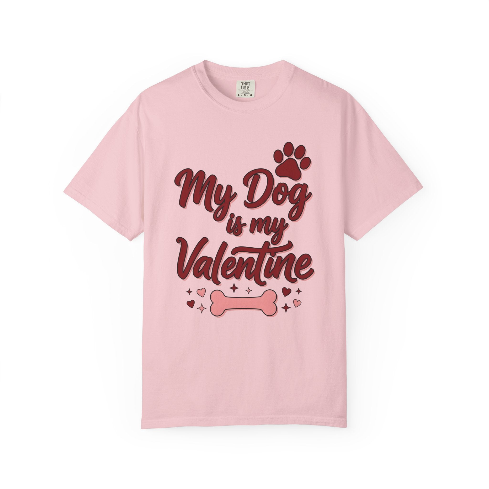 Canine Paw Shirt St. Valentine's Day Pets Gift Women Charm Tee Dog Paw T-Shirt Valentine Fan Dog Tshirt Animal Graphic Line Art Marrow Bone
