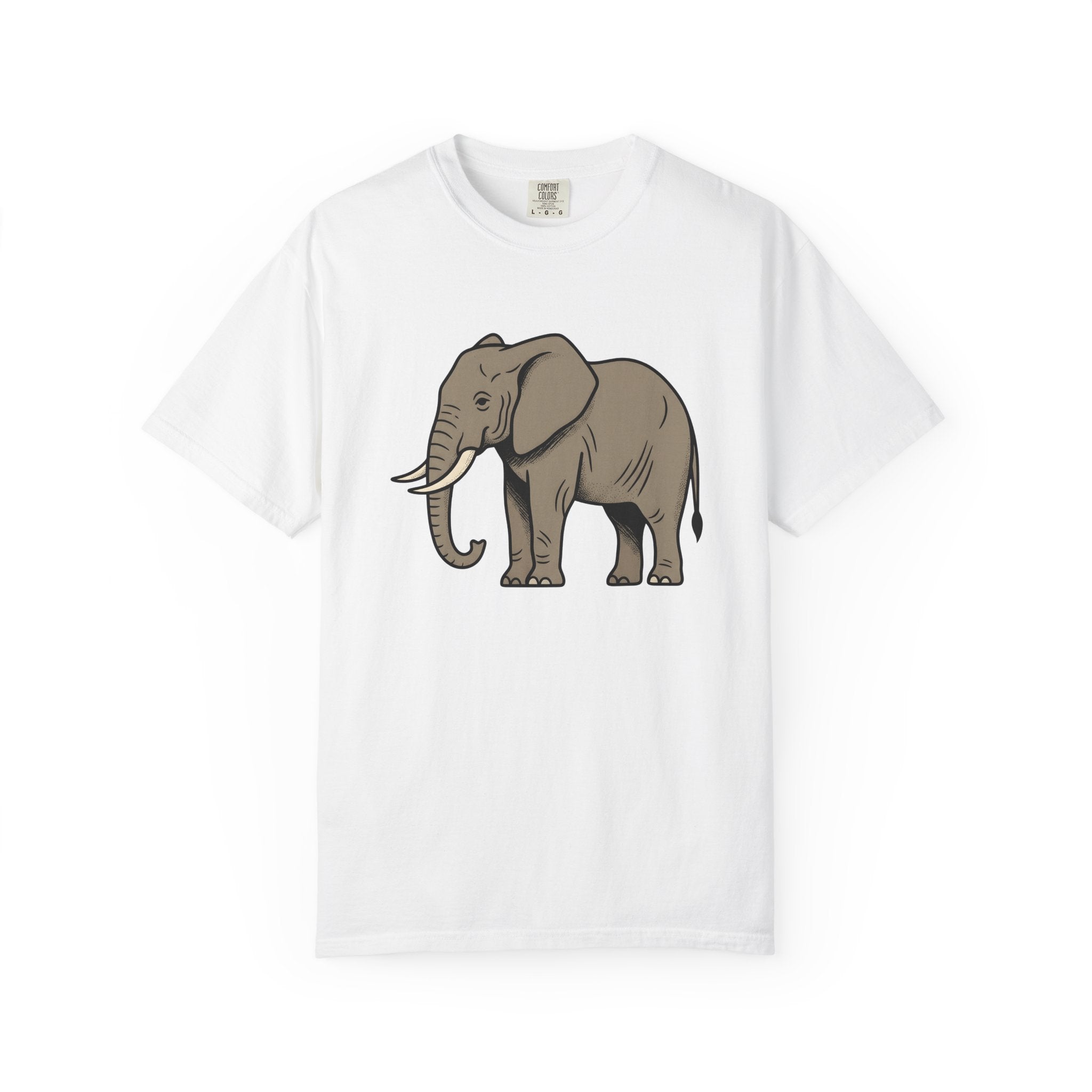 Elephant Shirt Animals Nature Gift Women Aged Tee Pachyderm T-Shirt Wildlife Fan Elephant Tshirt Environment Graphic Outline Tusk Tshirt