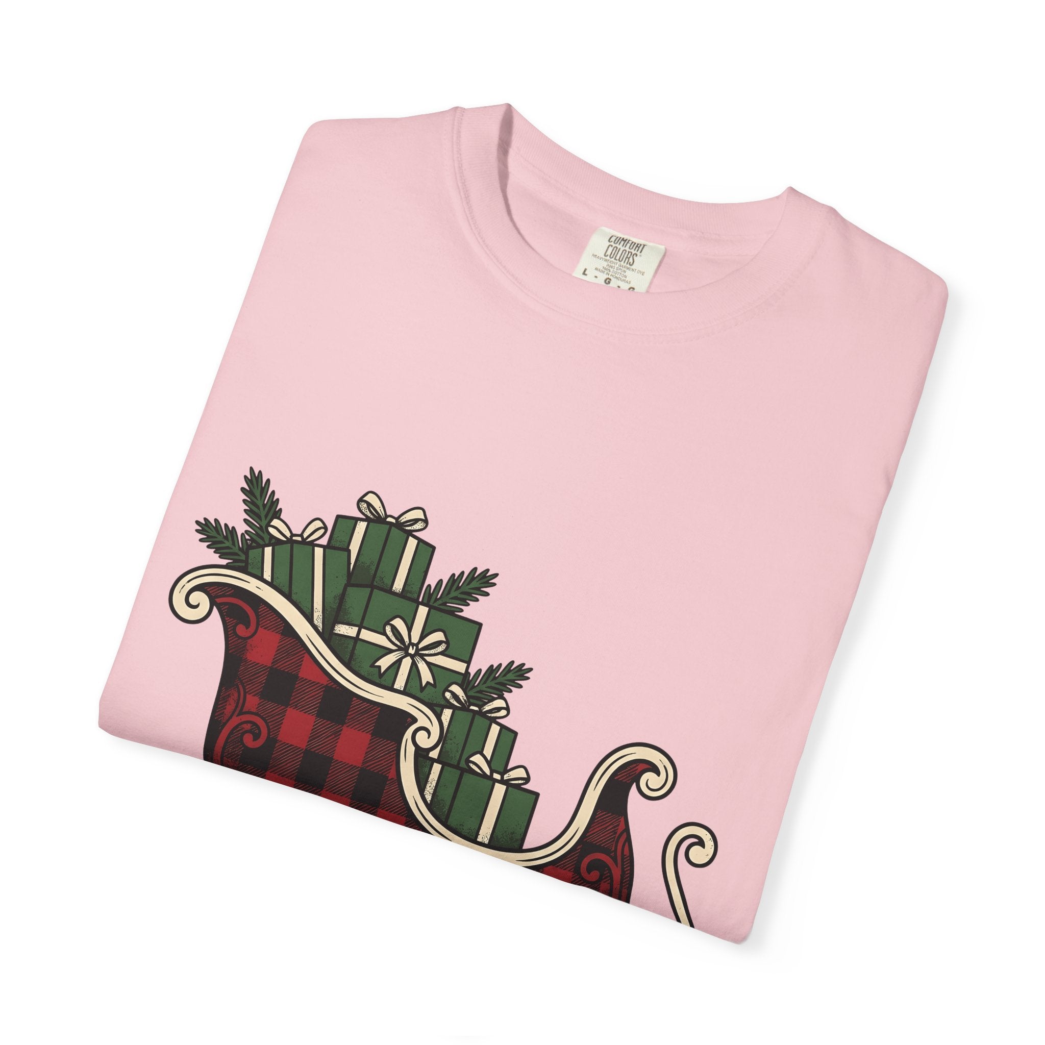Checkered Sleigh Shirt Christmas Snow Gift Women Cabin Tee Sleigh Bell T-Shirt Xmas Fan Rustic Tshirt Frosty Graphic Country Wrapped Gifts