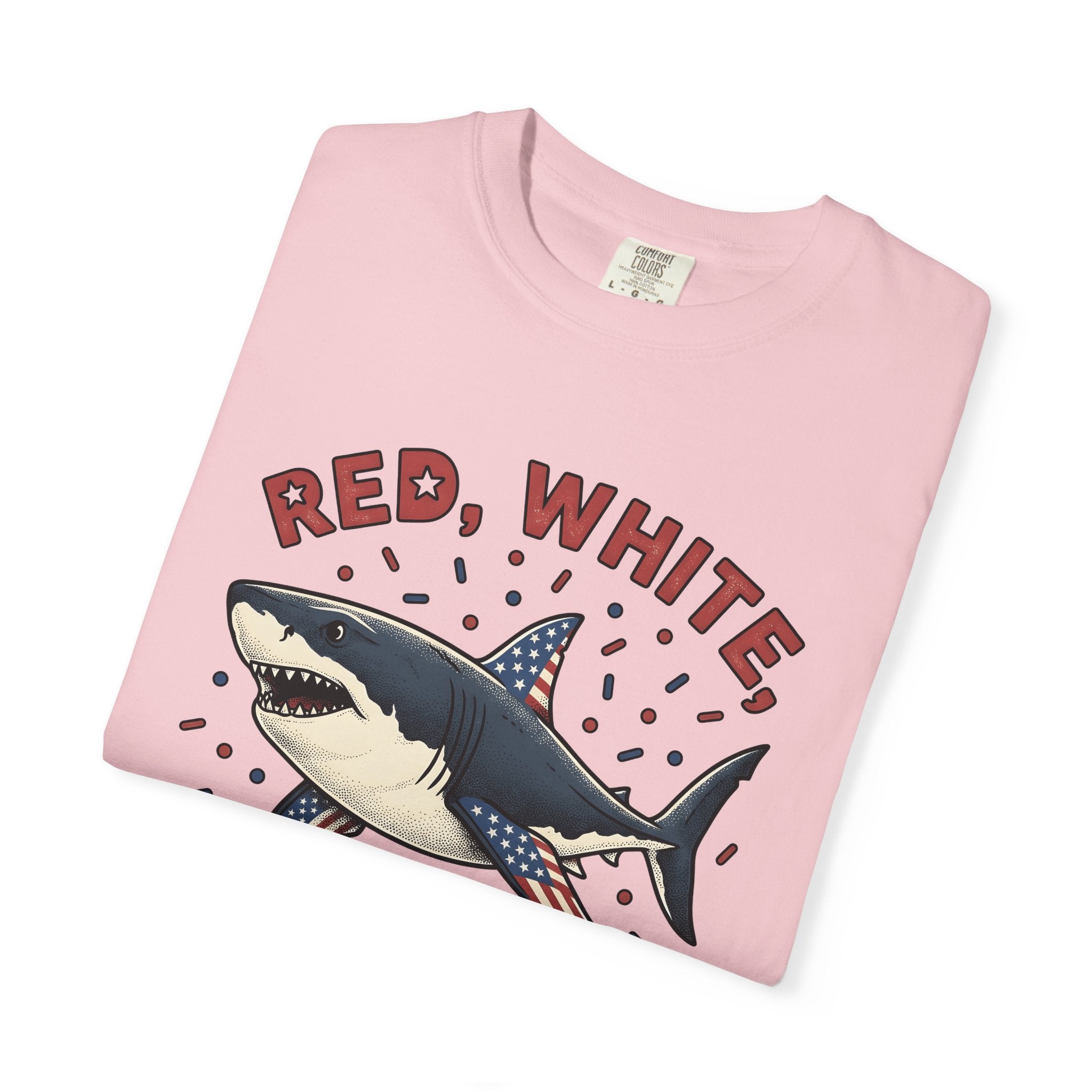 Freedom Shark Shirt 4th Of July Creatures Gift Women Antique Tee Shark T-Shirt Patriot Fan Vintage Tshirt Beast Graphic Nostalgic Sparkles