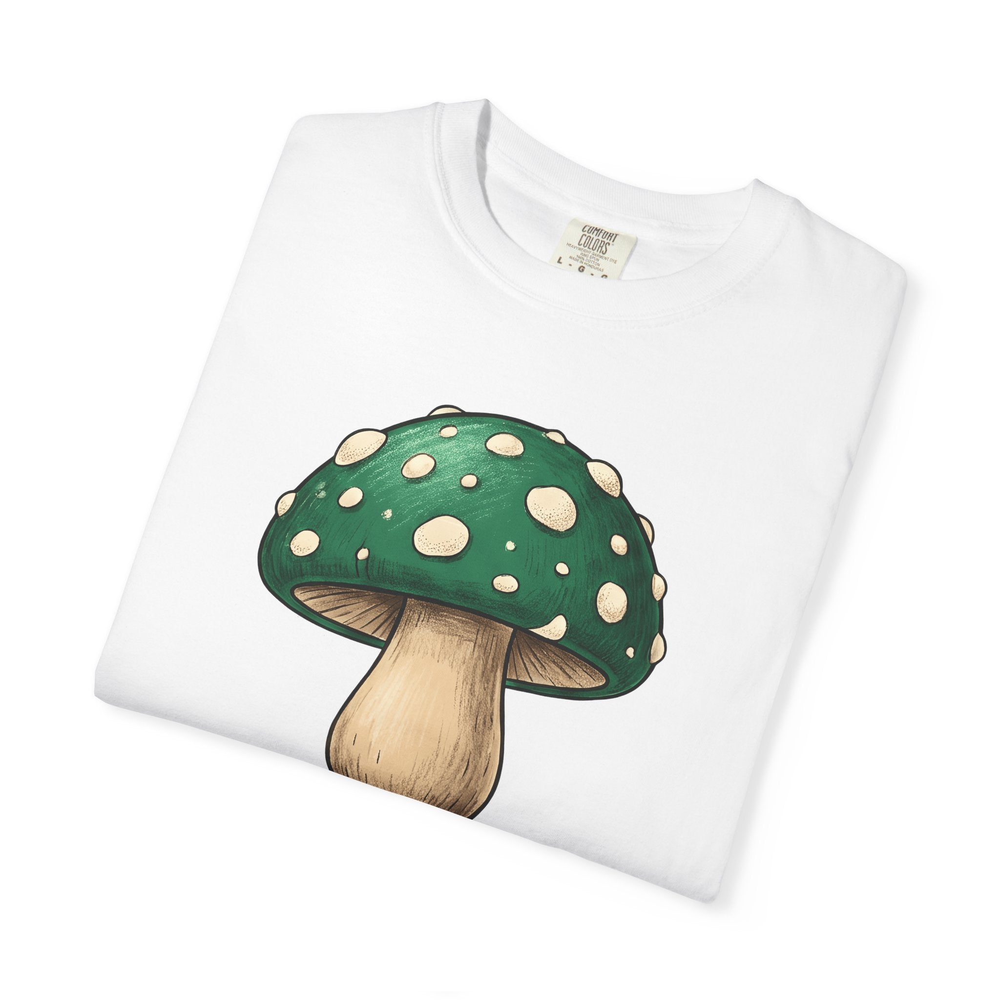 Green Fungus Shirt St Patrick's Day Wildlife Gift Women Line Art Tee Mushroom T-Shirt Shamrock Fan Fungus Graphic Tshirt Classic Speckles