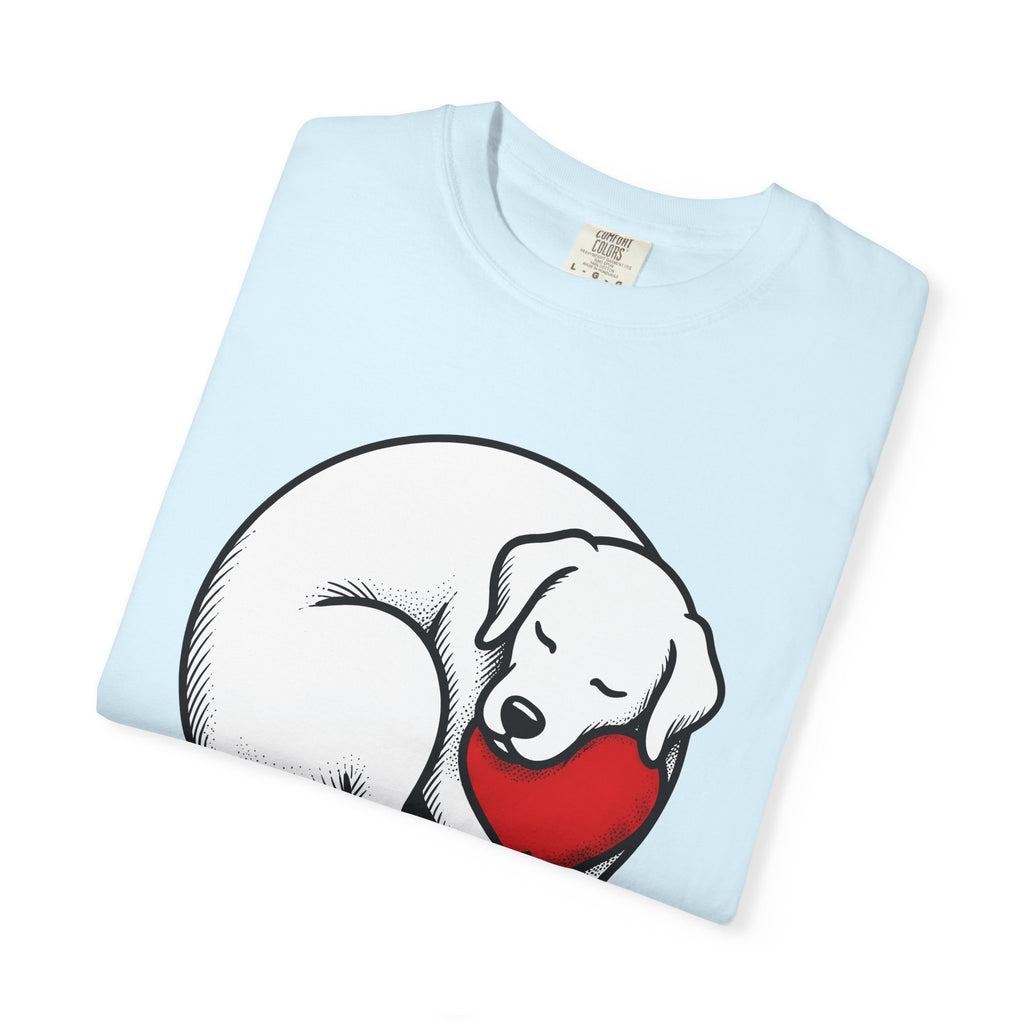 Napping Dog Shirt Dog Pet Gift Women Simple Tee Sleeping Dog T-Shirt Dog Fan Canine Tshirt Pet Illustration Retro Love Symbol Tshirt