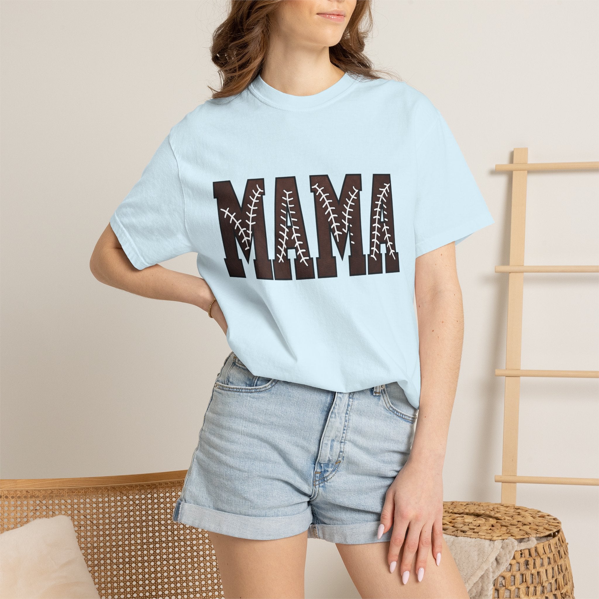 Baseball Text Shirt Mom Sports Gift Women Sporty Tee Baseball T-Shirt Mom Fan Athletic Tshirt Sports Graphic Retro Stitching Tshirt