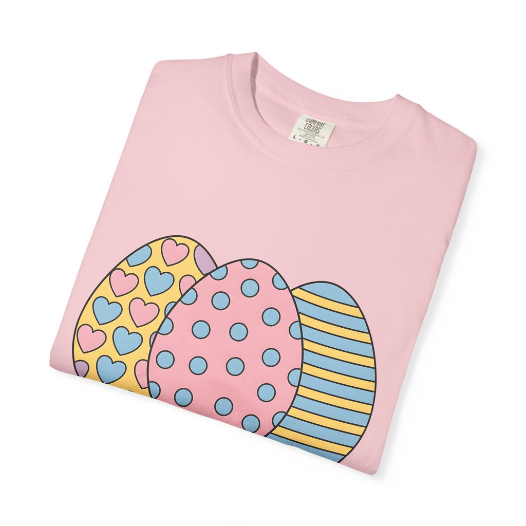 Easter Eggs Shirt Easter Holiday Gift Women Cute Tee Egg T-Shirt Easter Fan Egg Tshirt Holiday Graphic Pastel Hearts Tshirt