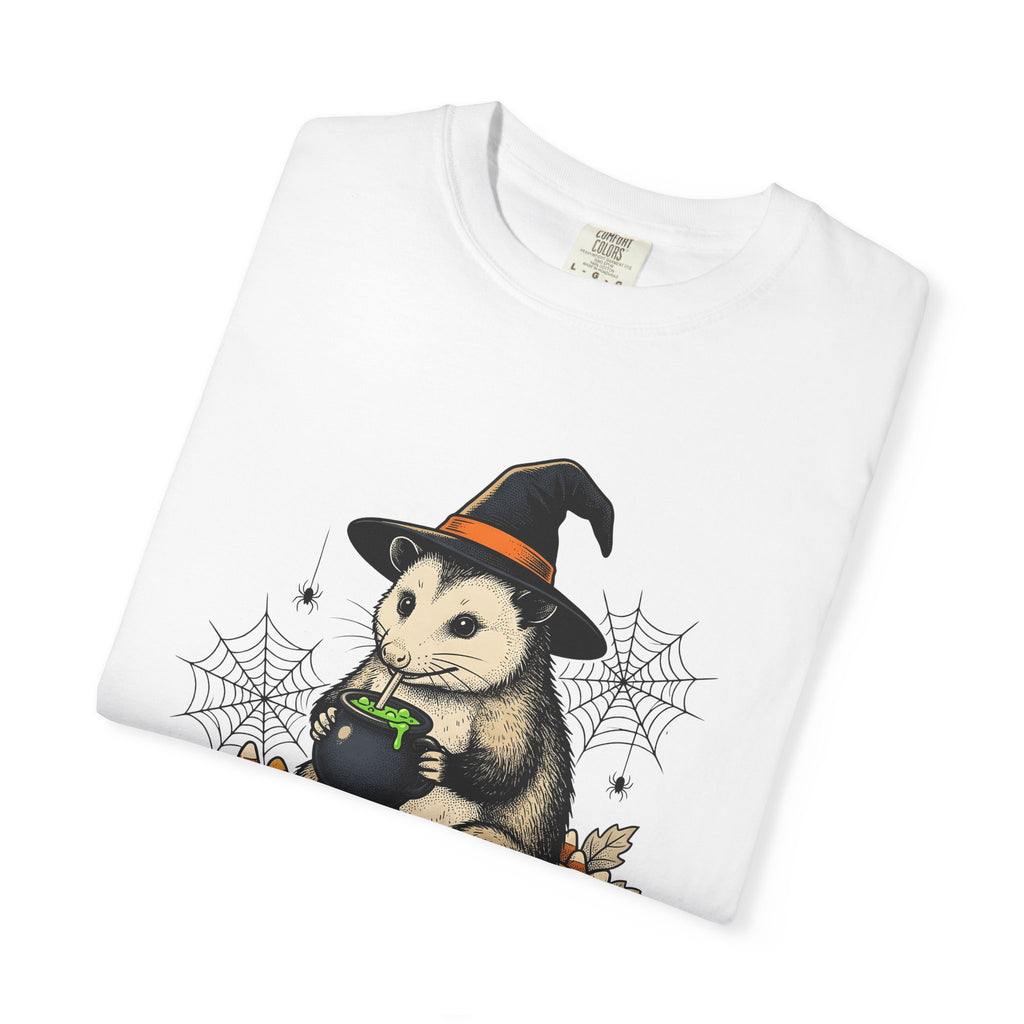Opossum Magic Shirt Halloween Fauna Gift Women Sketch Tee Possum T-Shirt Spooky Fan Drawing Graphic Tshirt Line Art Autumn Candy Tshirt