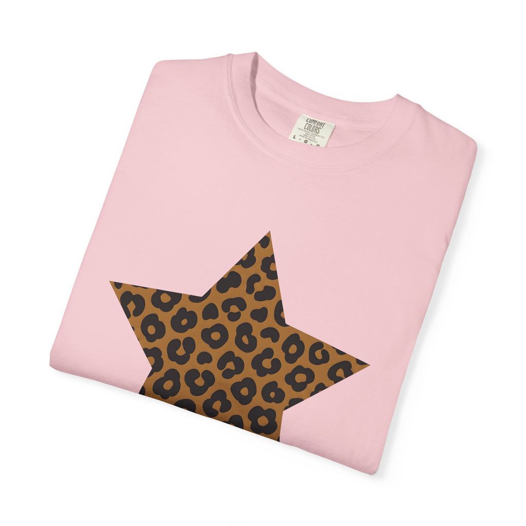 Leopard Print Star Shirt Animal Print Fashion Gift Women Trendy Tee Star Print T-Shirt Animal Print Fan Chic Tshirt Style Graphic Minimalist