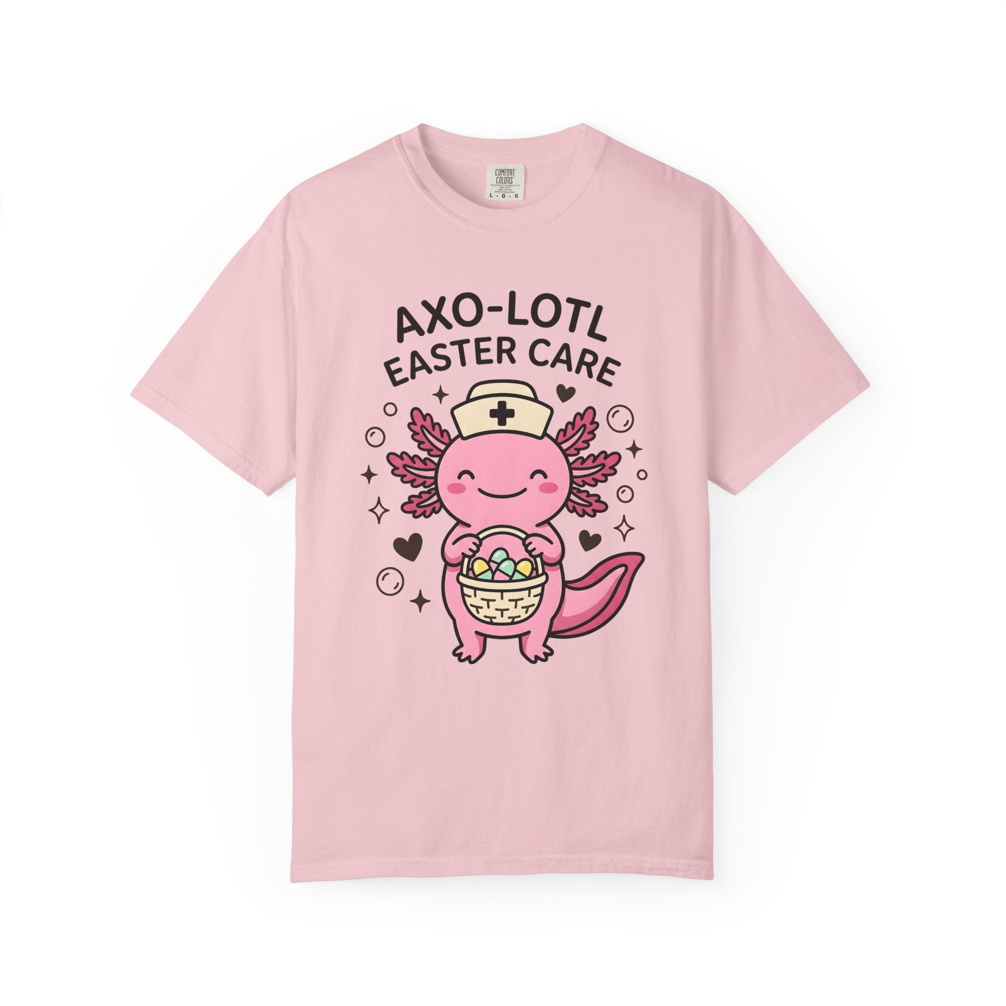 Axolotl Nurse Shirt Easter Animal Gift Women Cute Tee Mexican Salamander T-Shirt Spring Fan Salamander Graphic Tshirt Kawaii Basket Tshirt