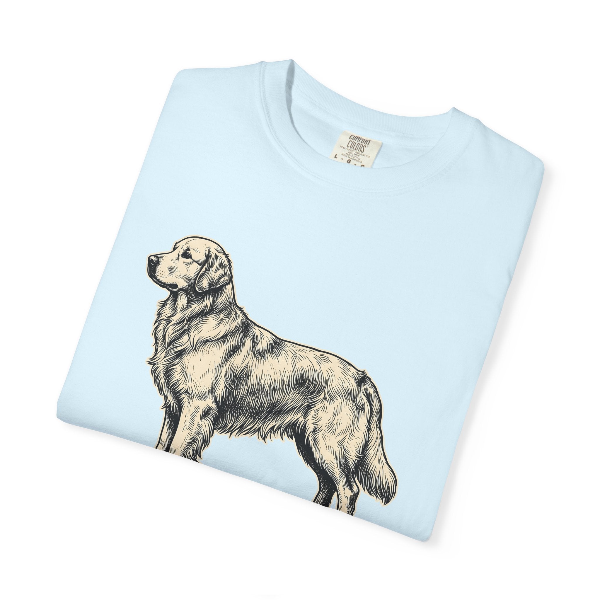 Golden Retriever Shirt Dog Pets Gift Women Hand Drawn Tee Retriever T-Shirt Dog Fan Puppy Tshirt Animal Graphic Cartoon Coat Detail Tshirt