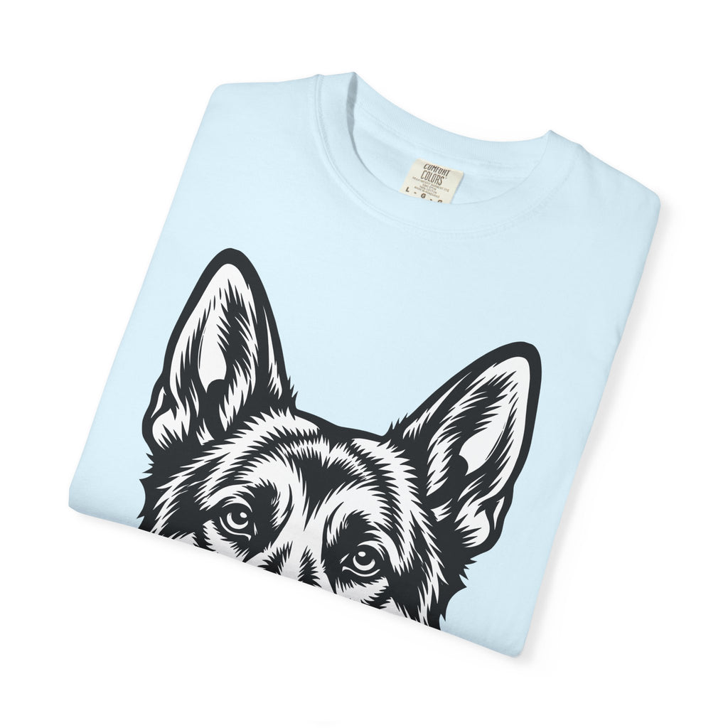 German Shepherd Shirt Dog Pets Gift Women Line Art Tee Alsatian T-Shirt Dog Fan Shepherd Drawing Graphic Vintage Dog Face Tshirt