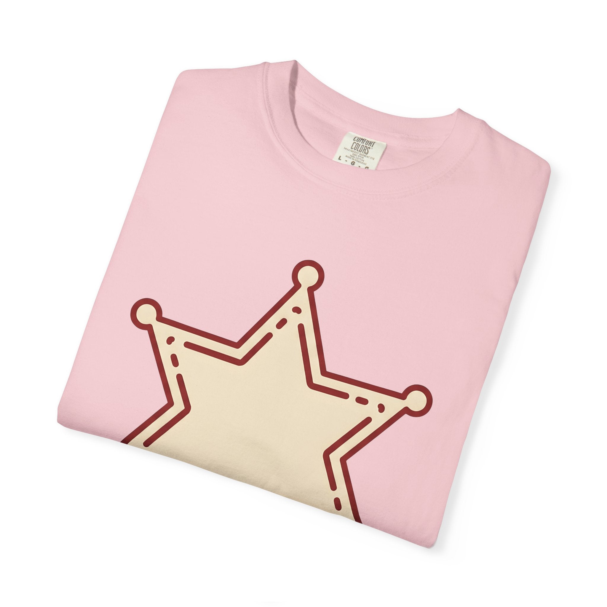 Sheriff Badge Shirt Cowgirl Western Gift Women Doodle Tee Badge T-Shirt Cowboy Fan Lawman Tshirt Rodeo Graphic Retro Star Tshirt