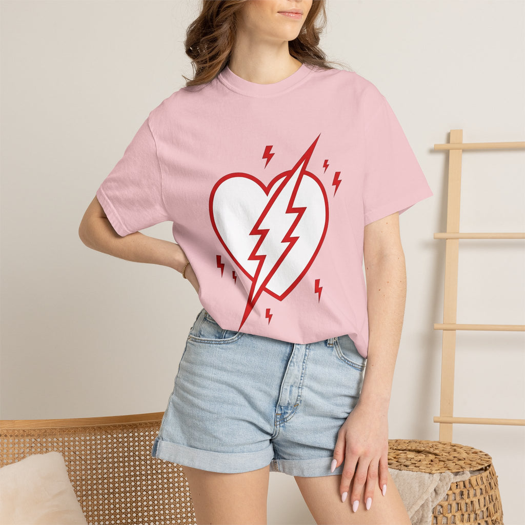Love Heart Shirt Valentine's Day Romance Gift Women Simple Tee Heart T-Shirt Valentine Fan Minimalist Tshirt Amour Graphic Strong Flash