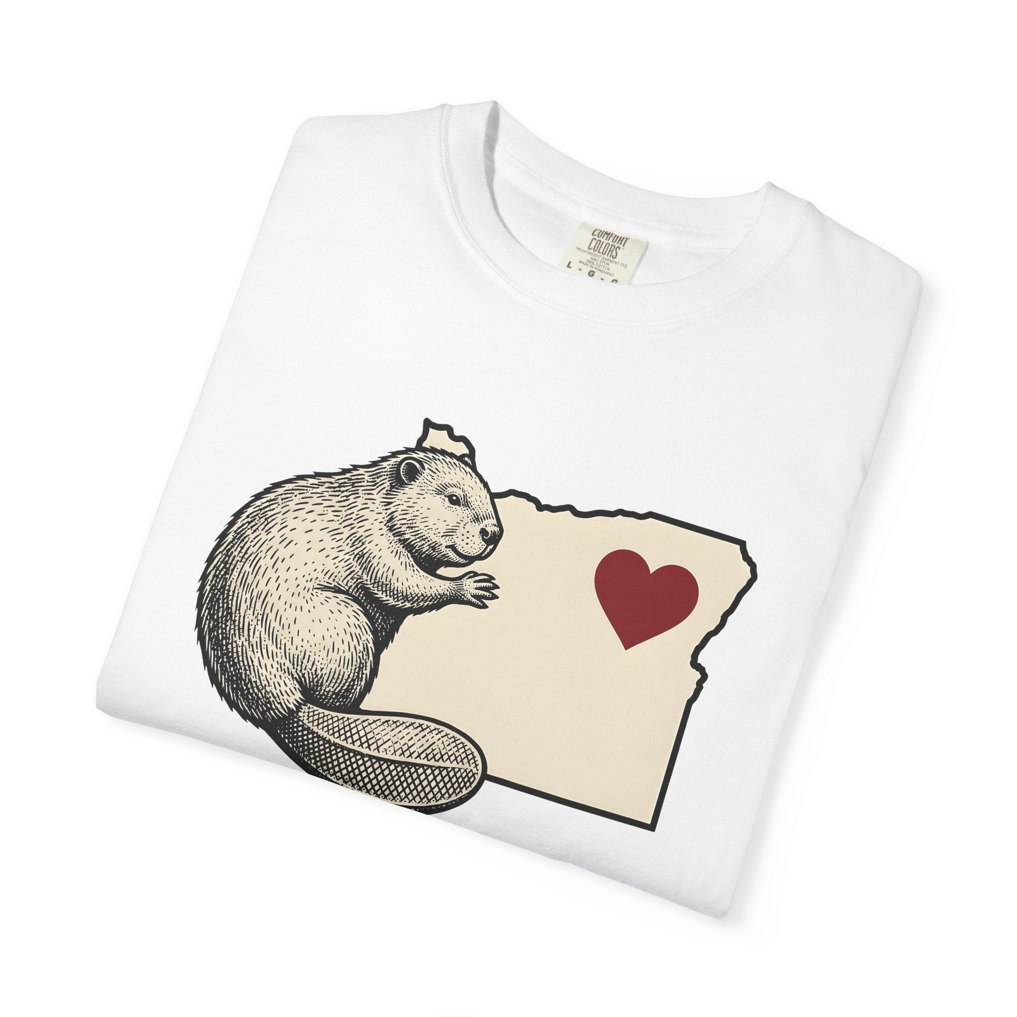 Beaver Illustration Shirt Oregon Wildlife Gift Women Sketch Tee Beaver T-Shirt Pacific Northwest Fan Dam Graphic Retro Love Symbol Tshirt
