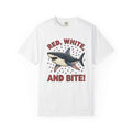 Freedom Shark Shirt 4th Of July Creatures Gift Women Antique Tee Shark T-Shirt Patriot Fan Vintage Tshirt Beast Graphic Nostalgic Sparkles