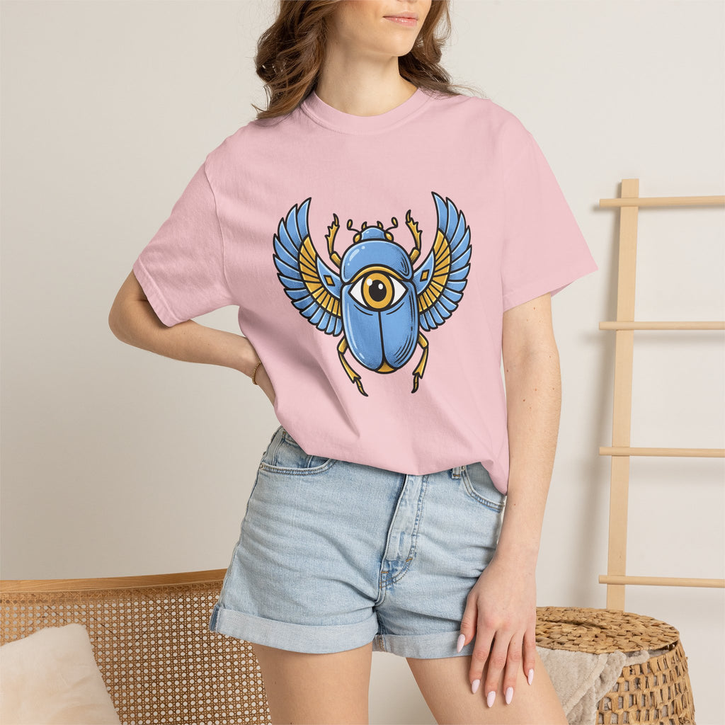 Beetle Shirt Boho Chic Occult Gift Women Line Art Tee Bug T-Shirt Bohemian Fan Minimalist Tshirt Mystic Graphic Hand Drawn Eye Tshirt