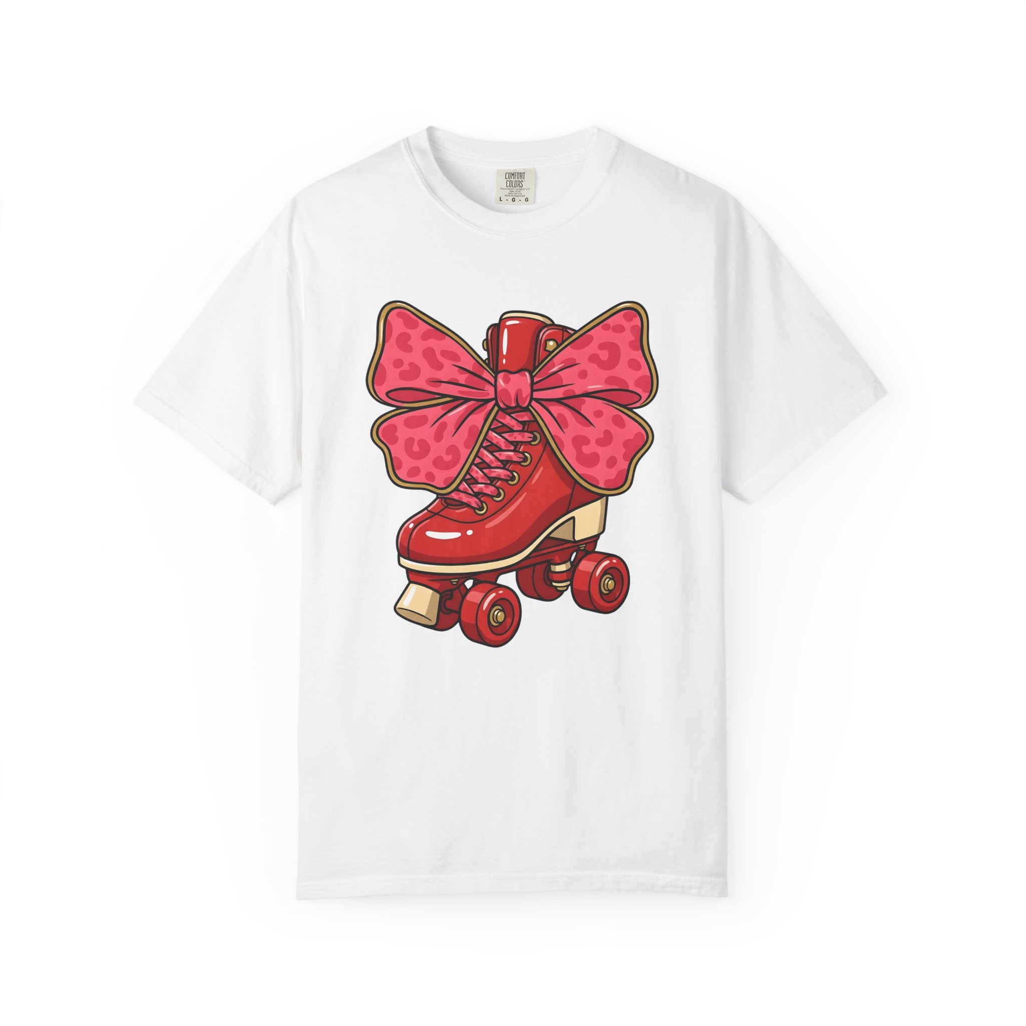 Roller Skate Shirt Valentine Skates Gift Women Cartoon Tee Skating T-Shirt Valentine Fan Comic Tshirt Rollerblade Graphic Vintage Ribbon