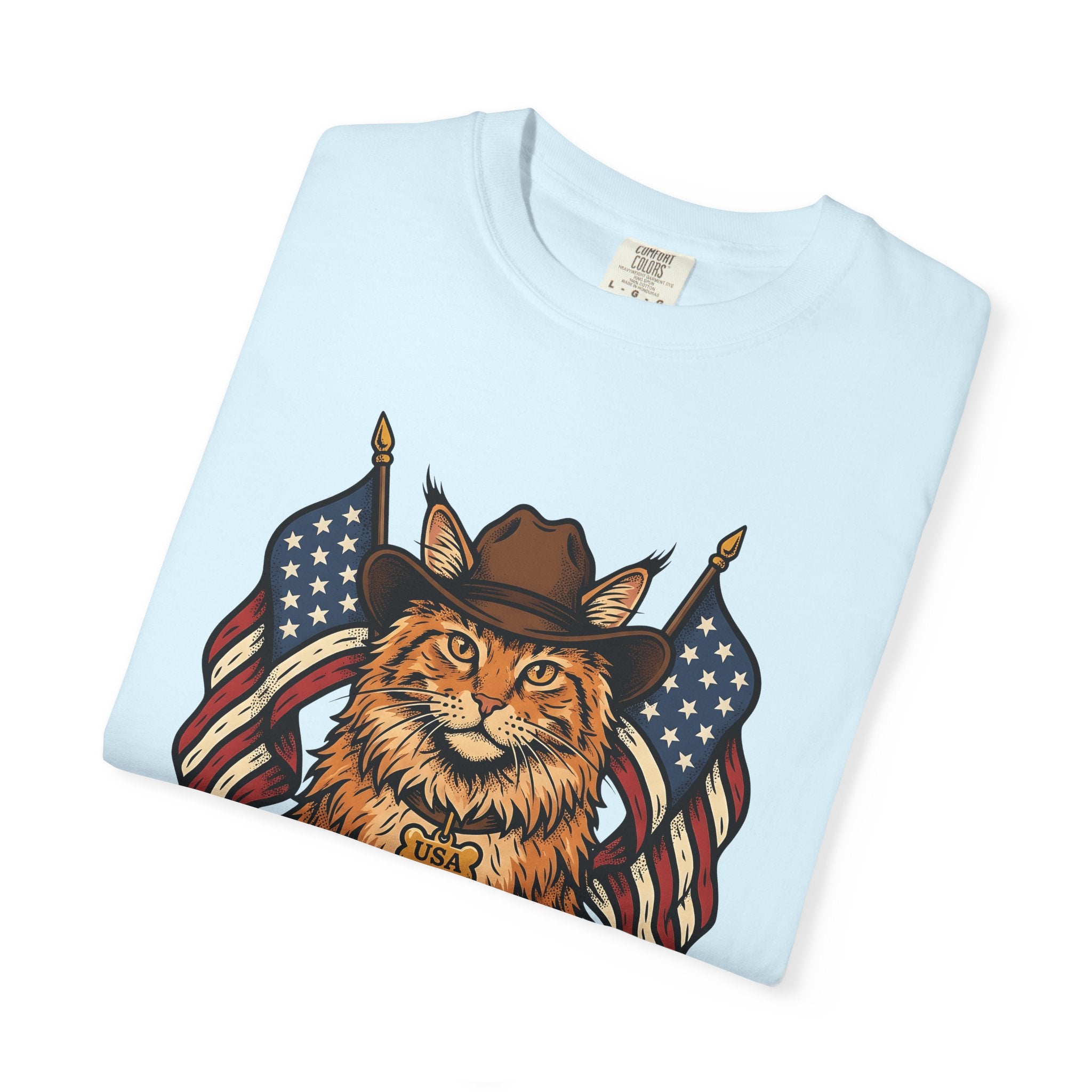 Cowboy Cat Shirt America/4th Of July Patriotic Gift Women Vintage Tee Kitty Cat T-Shirt Independence Day Fan Retro Tshirt Nationalistic