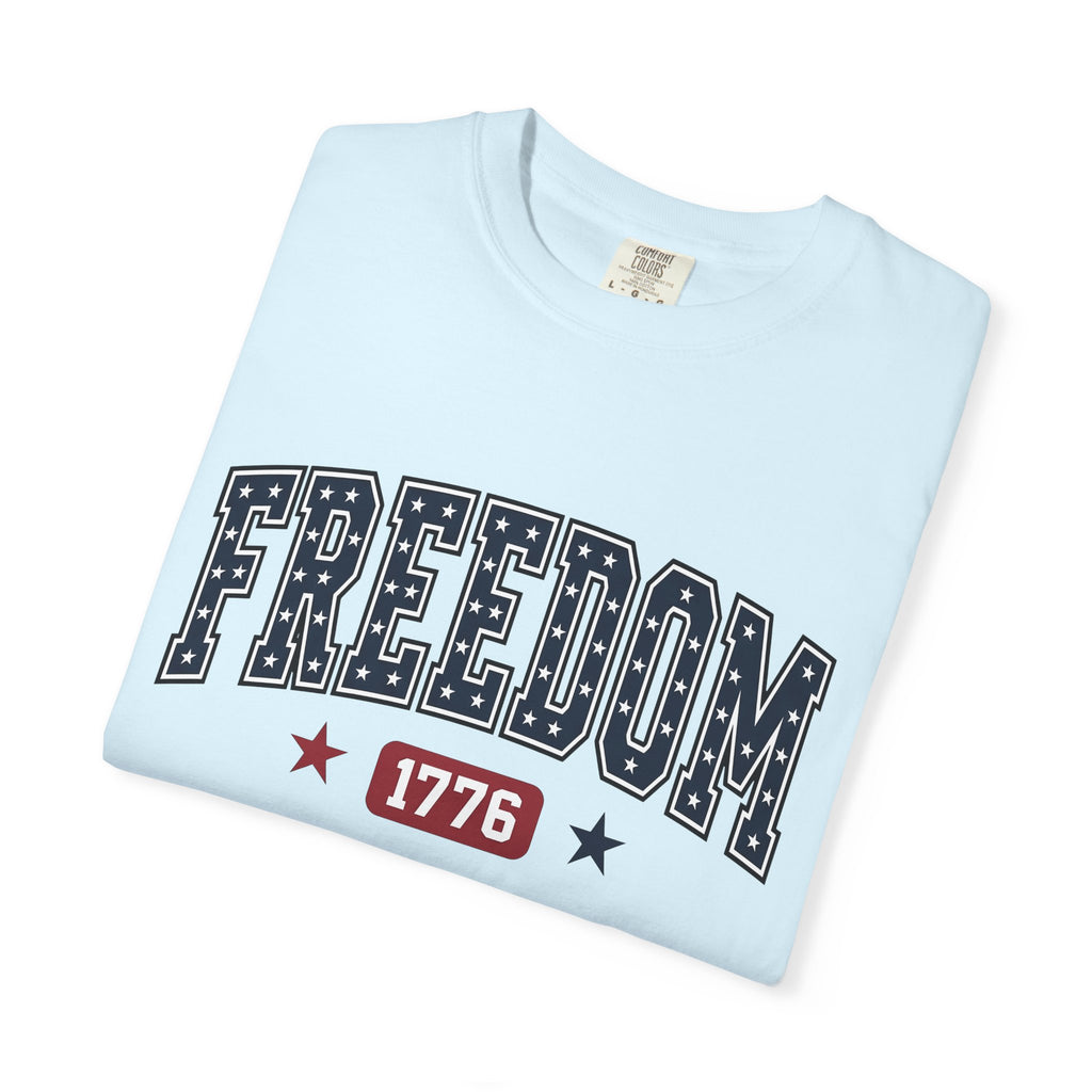 Star Pattern Text Shirt America Holiday Gift Women Patriotic Tee Typography T-Shirt American Enthusiast Retro Tshirt Celebration Graphic