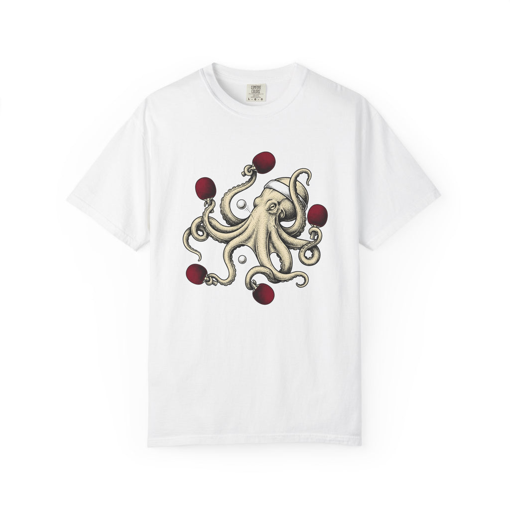 Squid Ping Pong Shirt Sports Wildlife Gift Women Old School Tee Octopus T-Shirt Athlete Fan Calamari Tshirt Animal Graphic Doodle Head Wrap