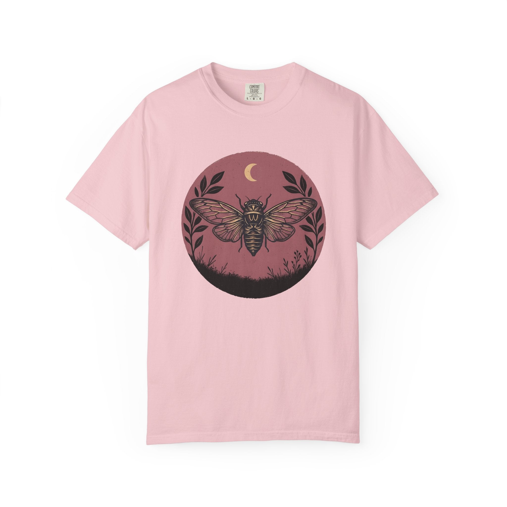 Cicada Insect Shirt Cottagecore Nature Gift Women Boho Tee Bug T-Shirt Homesteader Fan Hippie Tshirt Environmental Graphic Vintage Moon