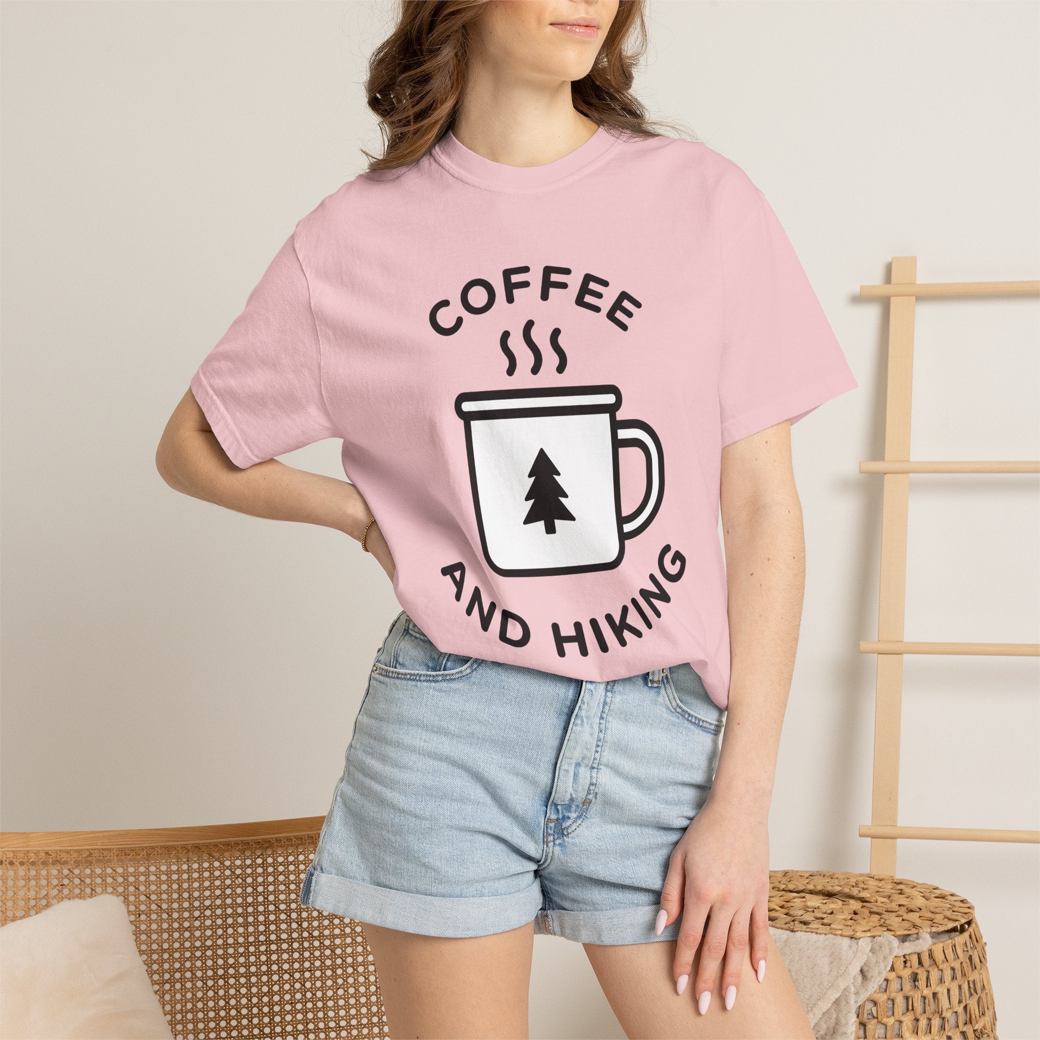 Coffee Mug Shirt Coffee Nature Gift Women Minimalist Tee Mug T-Shirt Coffee Fan Simple Tshirt Wilderness Graphic Retro Pine Tree Tshirt