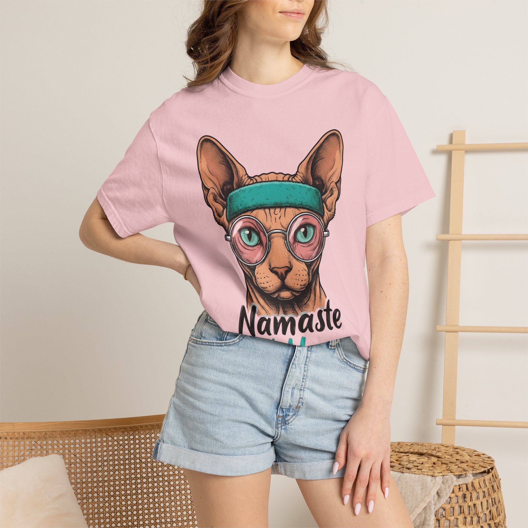 Sphynx Feline Shirt Cat Mindfulness Gift Women Line Art Tee Cat T-Shirt Cat Fan Minimalist Graphic Cat Illustration Pop Art Spectacles