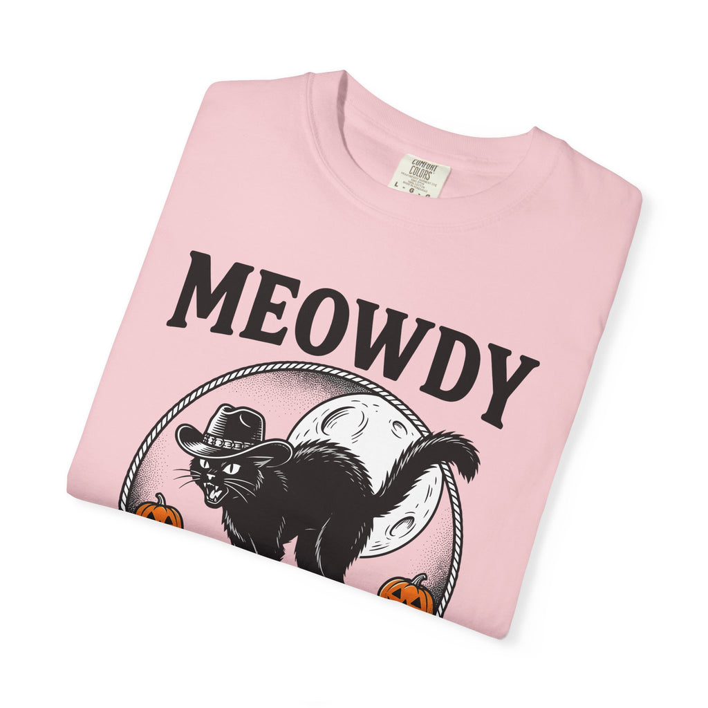 Western Cat Shirt Cowgirl Spooky Gift Women Rustic Tee Cat T-Shirt Rodeo Fan Country Tshirt Horror Graphic Classic Gourds Tshirt