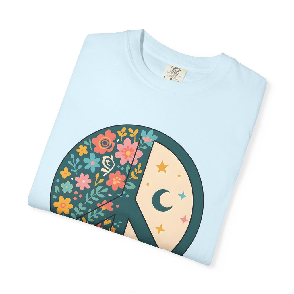 Peace Icon Shirt Boho Chic Tribal Gift Women Gypsy Tee Peace Sign T-Shirt Bohemian Enthusiast Hippie Tshirt Ethnic Graphic Classic Flower