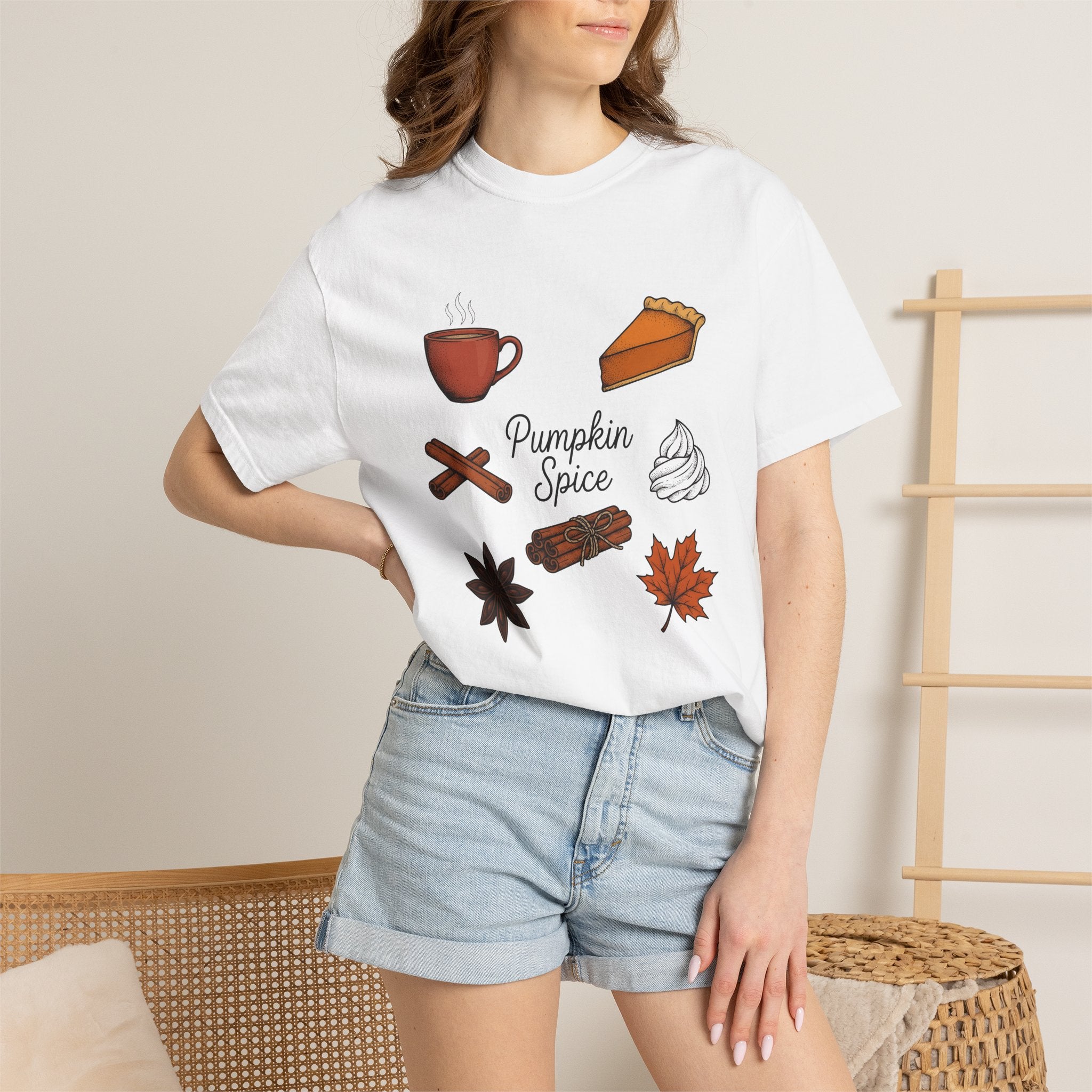 Pumpkin Spice Coffee Shirt Fall Gourmet Gift Women Rustic Tee Pumpkin Spice T-Shirt Autumn Fan Country Tshirt Gourmet Graphic Doodle