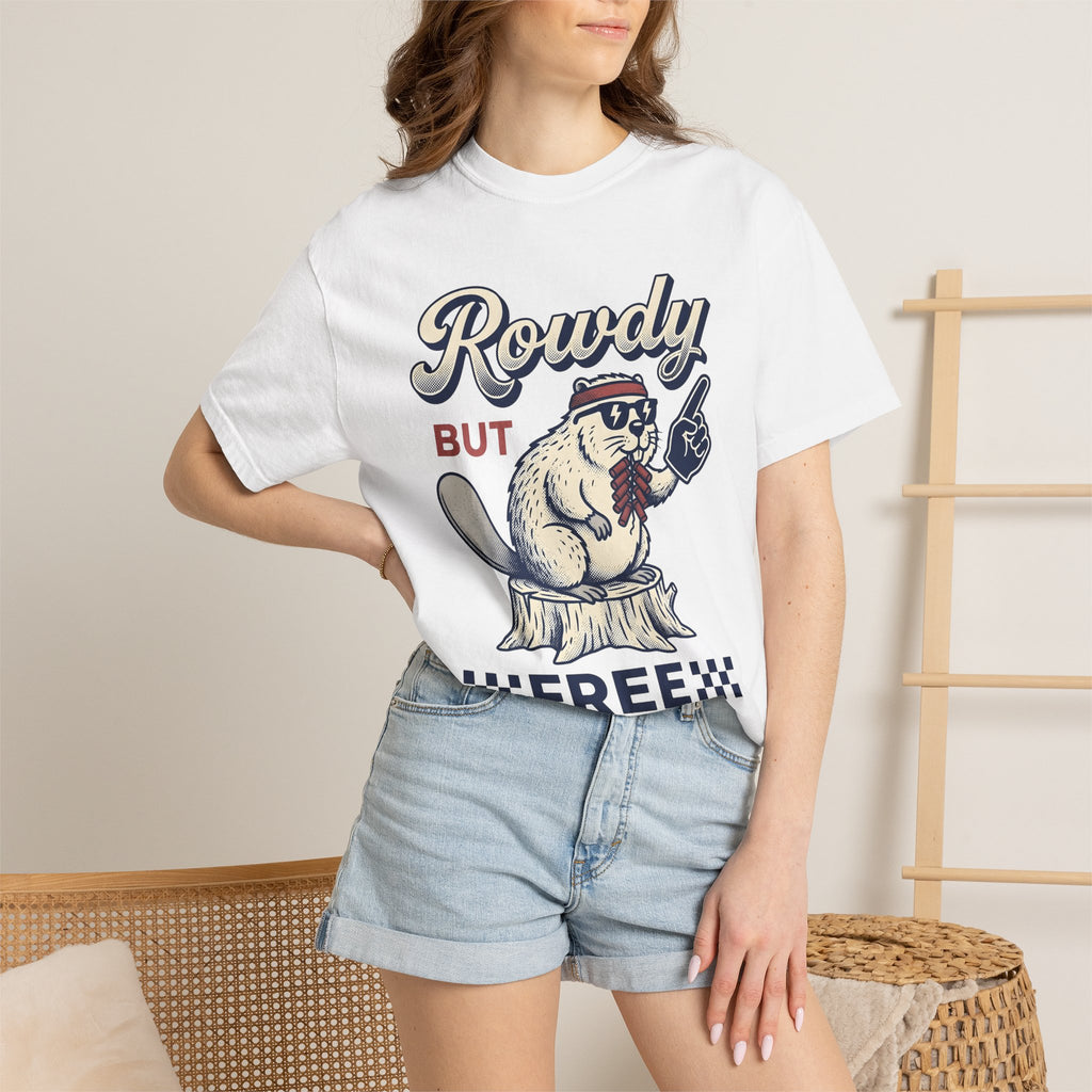Beaver Illustration Shirt America Independence Gift Women Farmhouse Tee Beaver T-Shirt American Fan Rustic Tshirt Freedom Graphic Antique