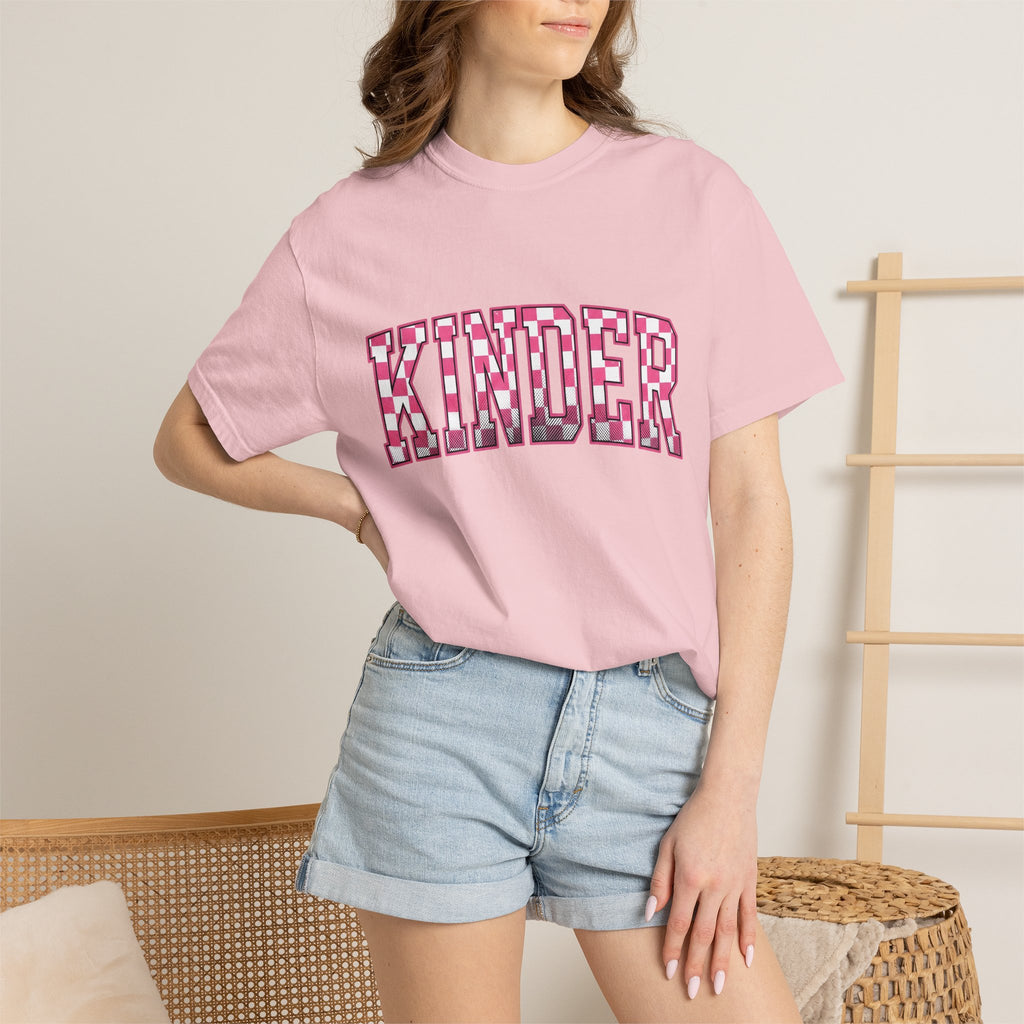 Checkerboard Varsity Letters Shirt Teachers Education Gift Women Strong Tee Letterman T-Shirt Educator Enthusiast Bold Tshirt Learning