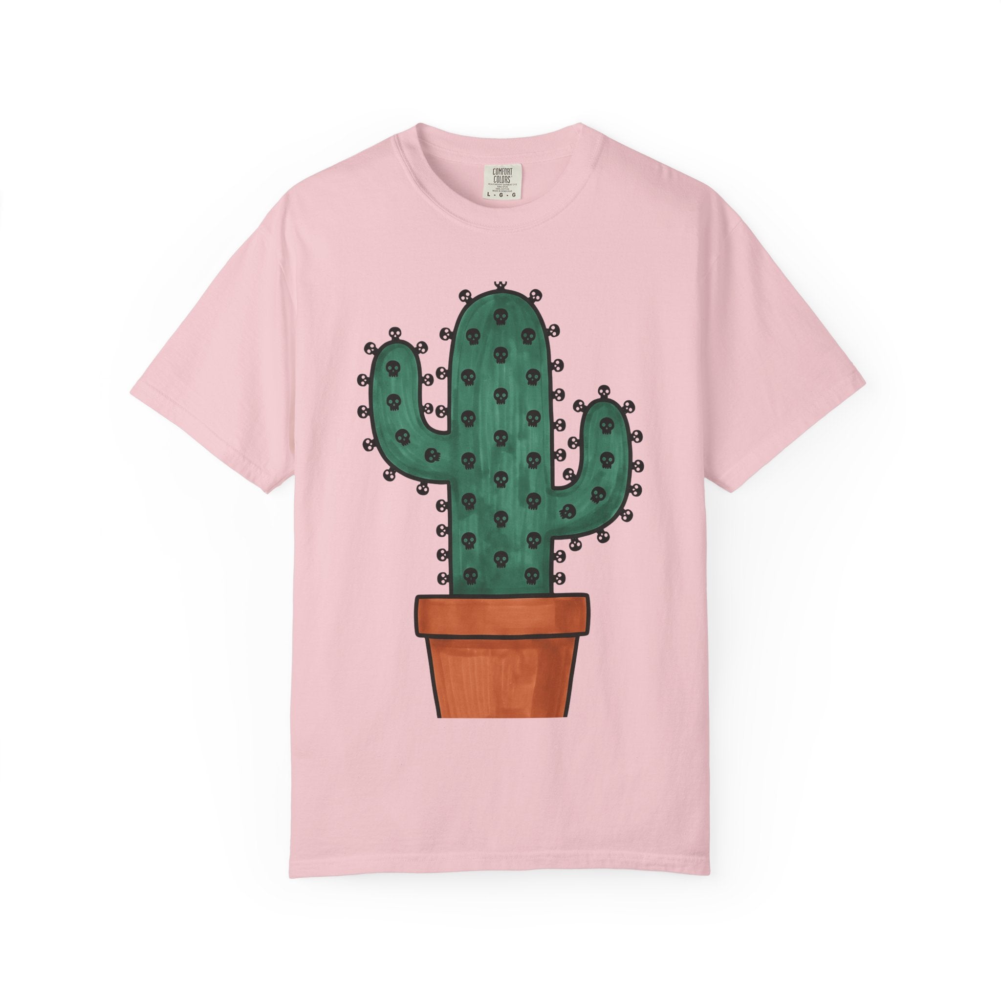 Cactus Plant Shirt Cottagecore Goth Gift Women Doodle Tee Succulent T-Shirt Homesteader Fan Hand Drawn Tshirt Dark Graphic Cartoon Skulls