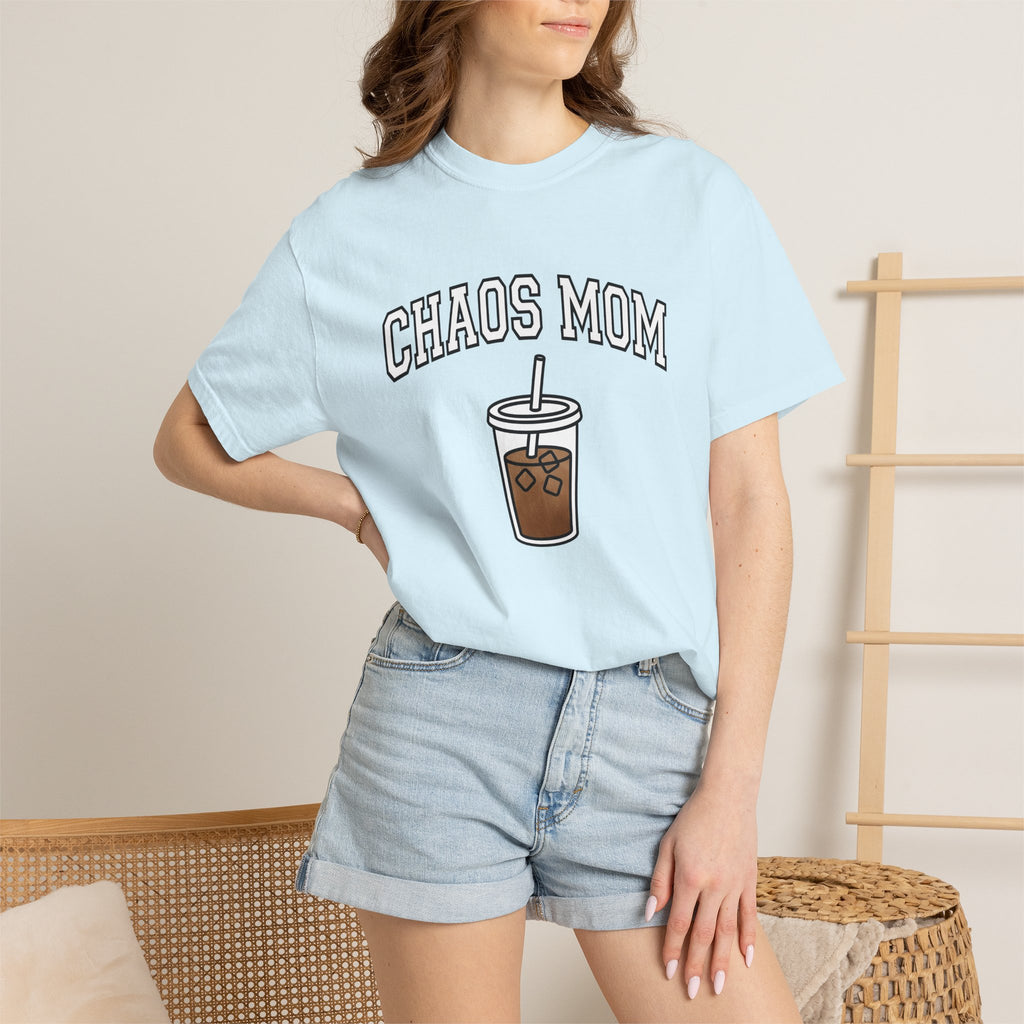 Iced Coffee Cup Shirt Mom Coffee Gift Women Bold Graphic Tee Cold Brew T-Shirt Mother Fan Caffeinated Graphic Minimalist Ice Cubes Tshirt