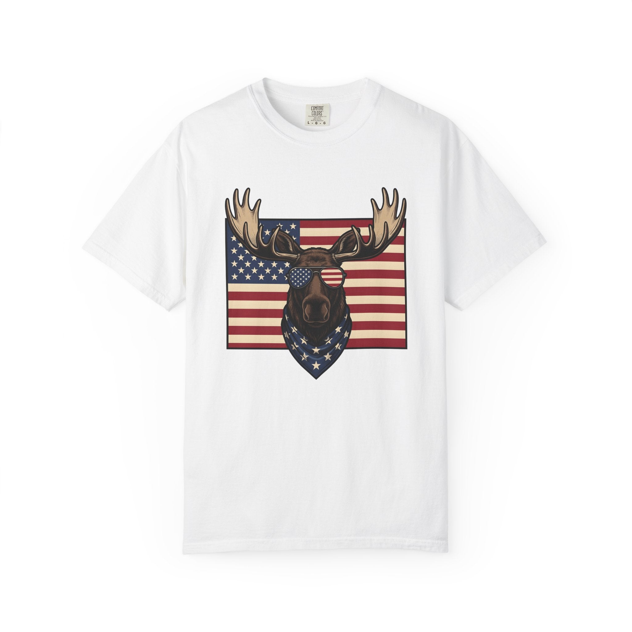 Elk Patriotic Shirt America Wildlife Gift Women Retro Tee Wapiti T-Shirt Patriot Fan Vintage Tshirt Fauna Graphic Sketch Shades Tshirt