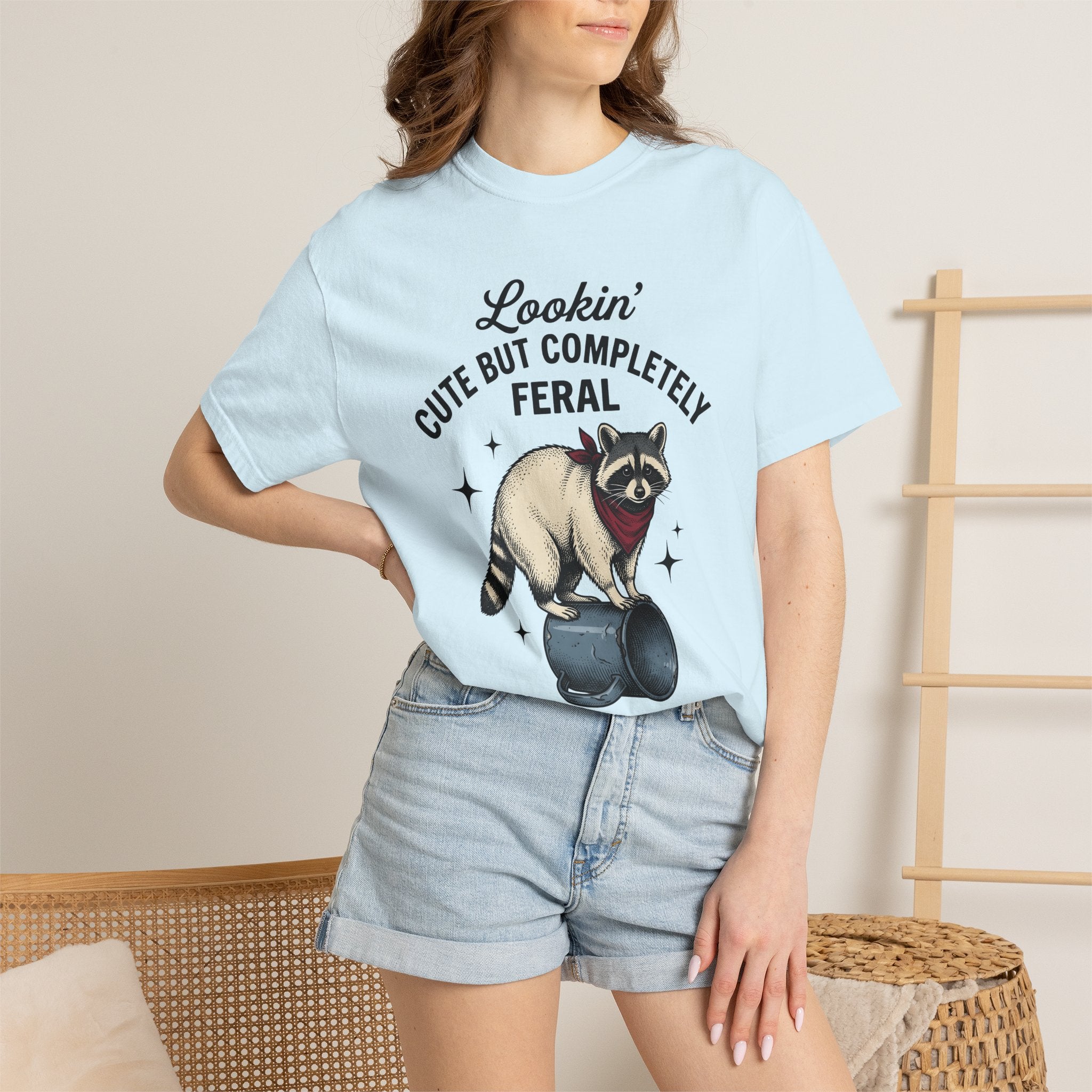 Raccoon Kerchief Shirt Cowgirl Creatures Gift Women Antique Tee Bandana T-Shirt Rodeo Fan Vintage Tshirt Animal Graphic Line Art Metal