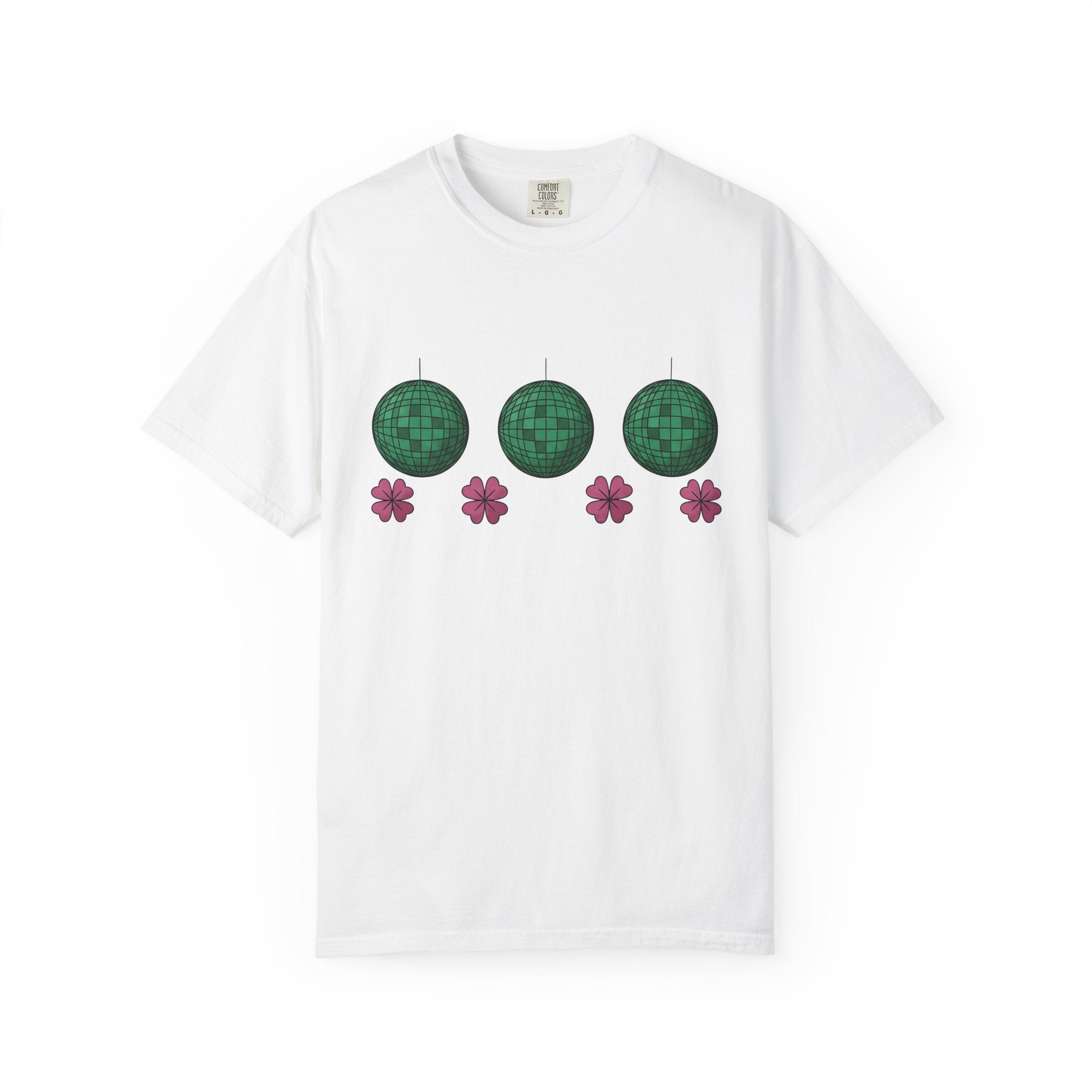 Party Ball Shirt St Patrick's Day Gathering Gift Women Cartoon Tee Disco Ball T-Shirt Shamrock Fan Comic Tshirt Party Graphic Modern Lucky