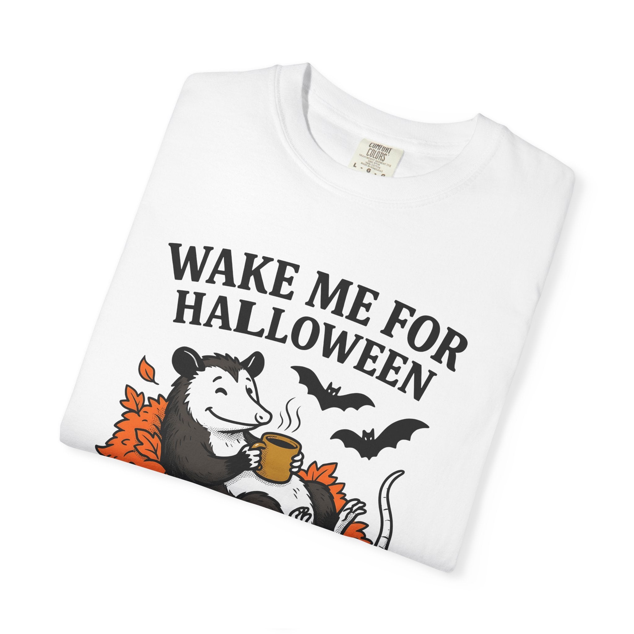 Opossum Coffee Shirt Halloween Wildlife Gift Women Comic Tee Coffee T-Shirt Horror Fan Cartoon Tshirt Wildlife Graphic Vintage Flying Bats