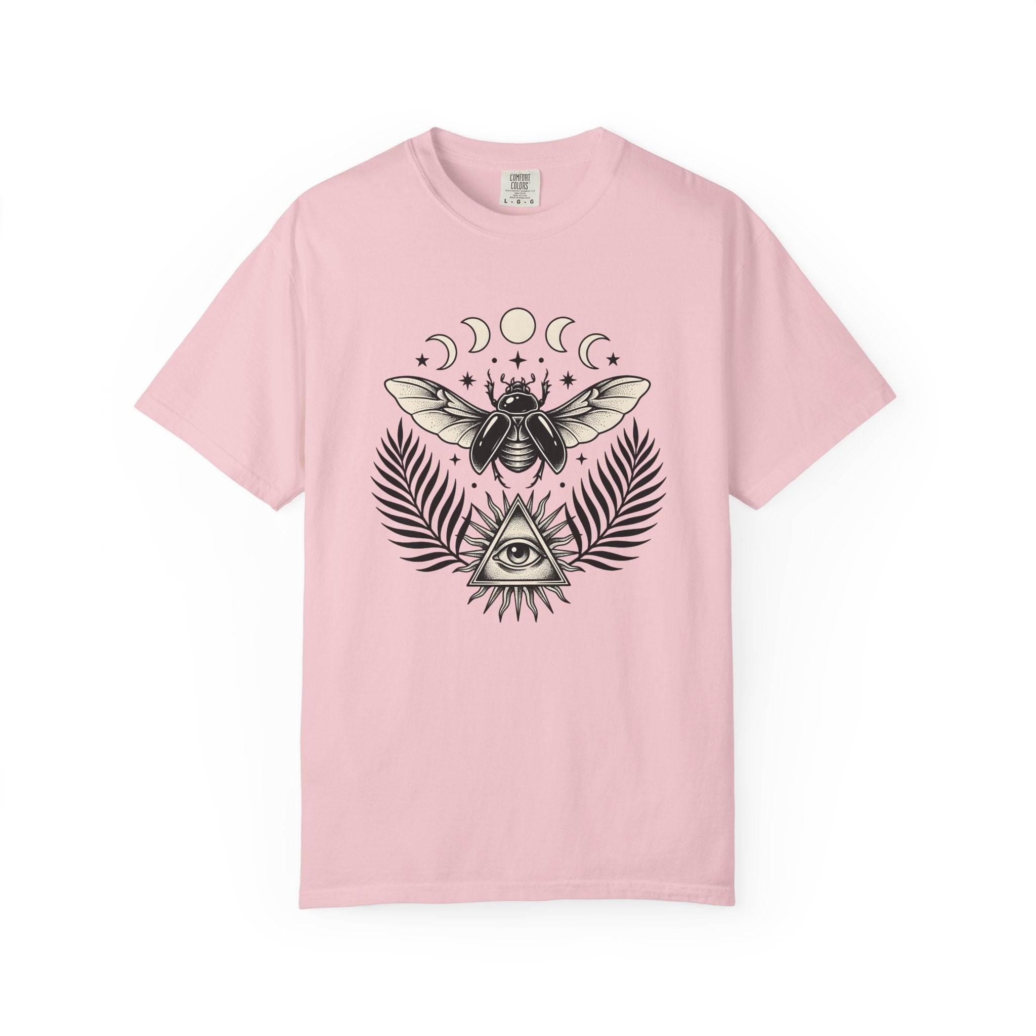 Beetle Bug Shirt Cottagecore Spiritual Gift Women Gypsy Tee Scarab T-Shirt Homesteader Enthusiast Bohemian Tshirt Mystical Graphic Retro