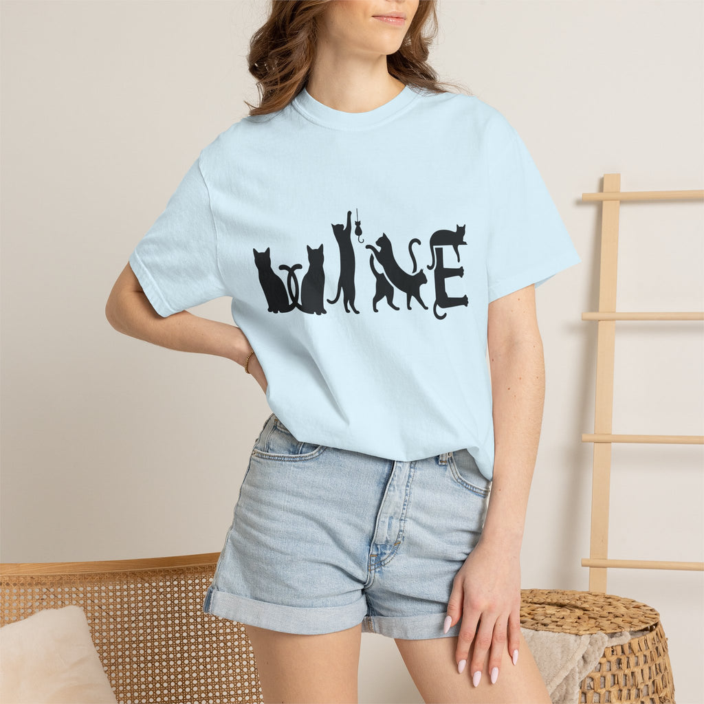 Cat Outline Shirt Cat Animals Gift Women Simple Tee Kitten T-Shirt Feline Fan Cat Tshirt Wildlife Graphic Contemporary Rodent Tshirt