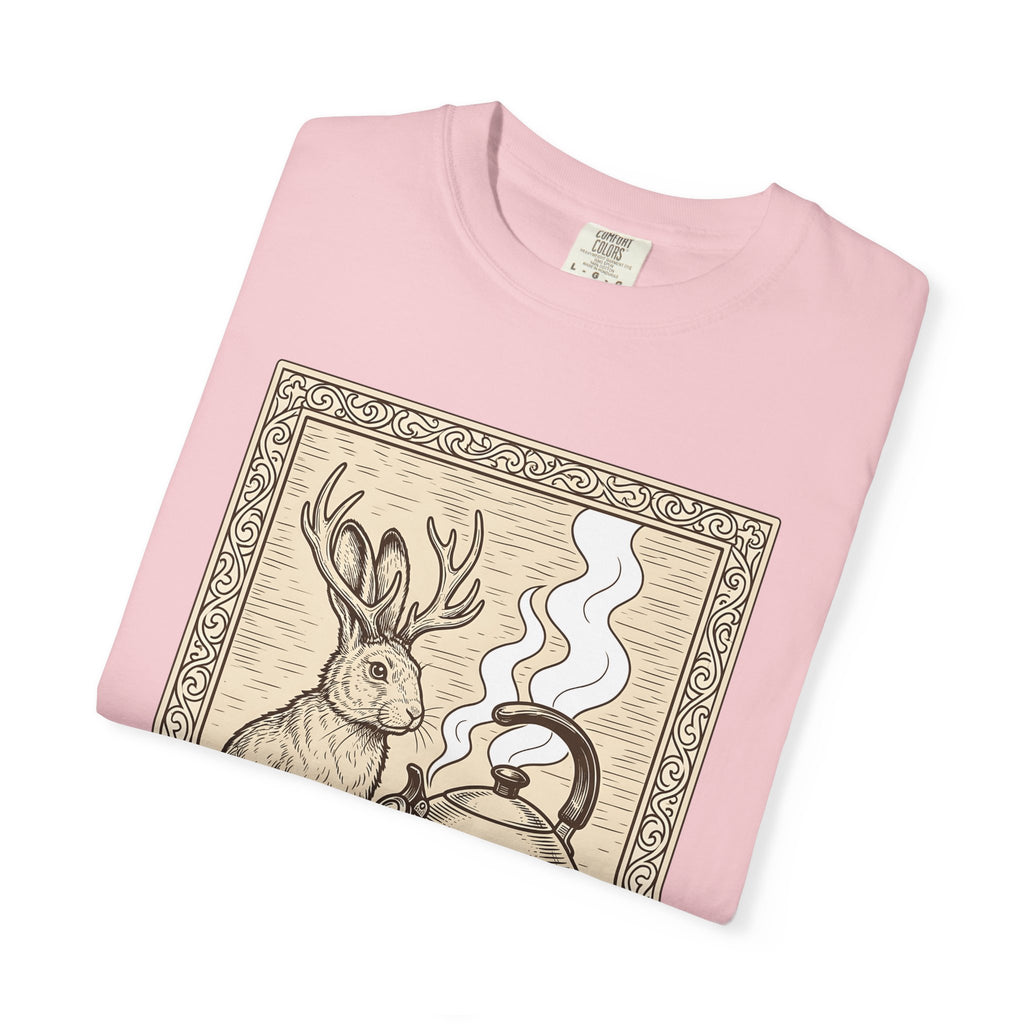 Jackalope Teapot Shirt Boho Chic Forest Gift Women Retro Tee Teapot T-Shirt Bohemian Fan Vintage Tshirt Woods Graphic Sketch Smoke Tshirt