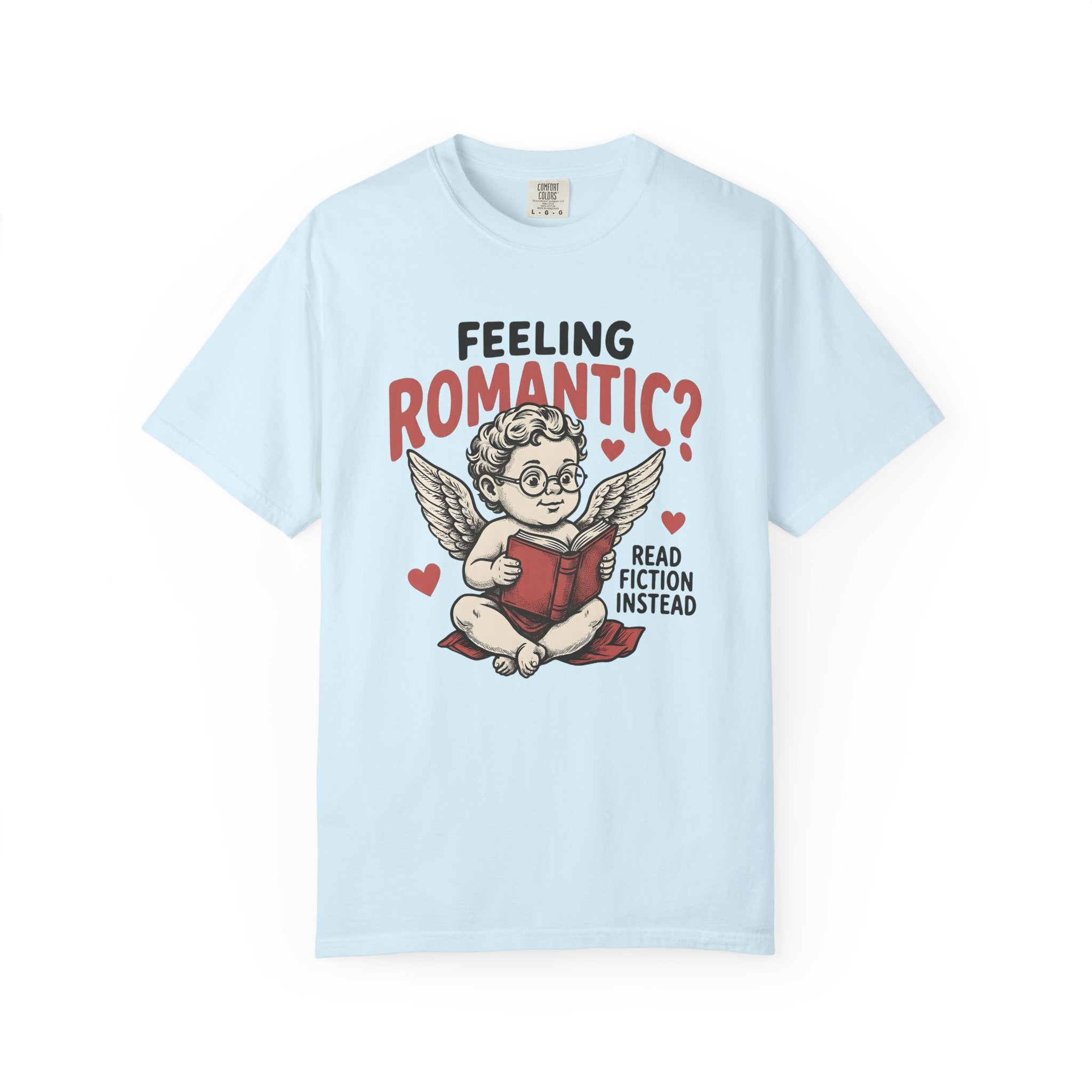 Cupid Reading Shirt Valentines Day Book Gift Women Vintage Tee Eros T-Shirt Romance Fan Antique Tshirt Reader Graphic Retro Hearts Tshirt